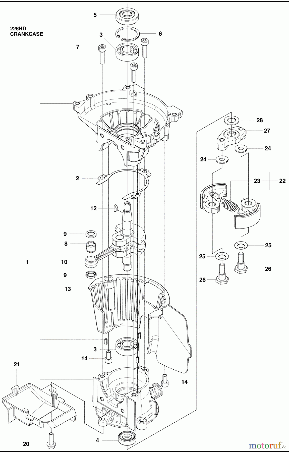  Husqvarna Heckenscheren 226 HD 75 S - Husqvarna Hedge Trimmer (2009-01 & After) Crankcase