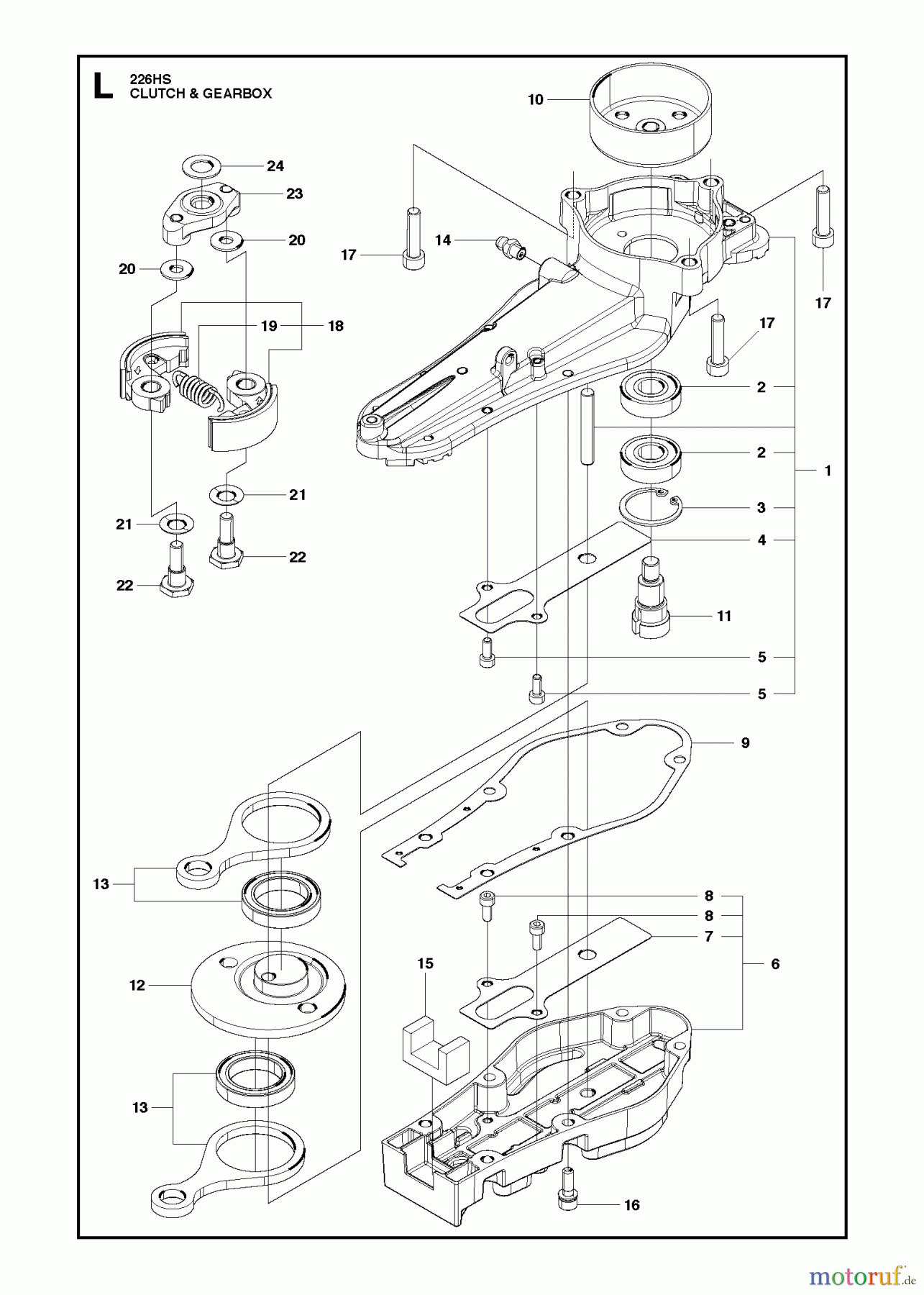  Husqvarna Heckenscheren 226 HS75 S - Husqvarna Hedge Trimmer (2013-02 & After) CLUTCH