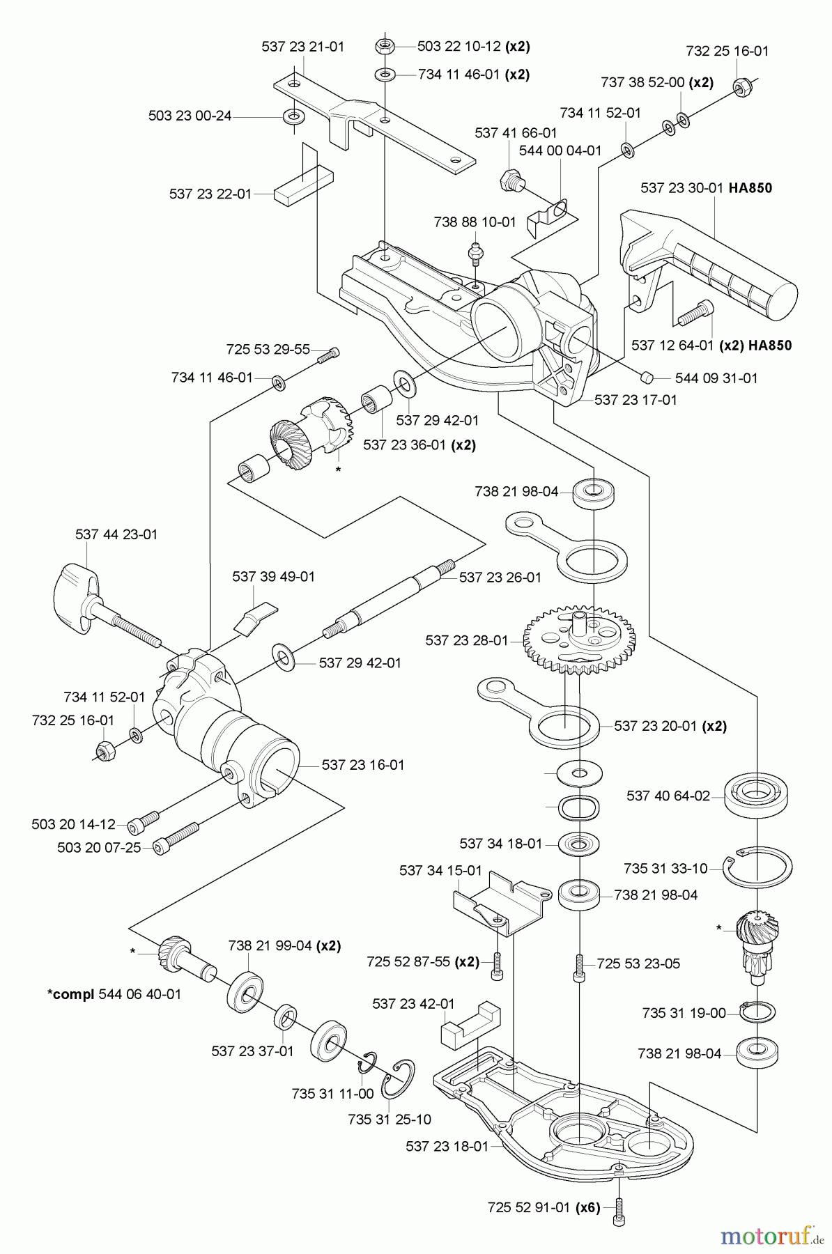  Husqvarna Zubehör HA 110 - Husqvarna Hedge Trimmer Attachment (2005-10 to 2009-03) Gear Box