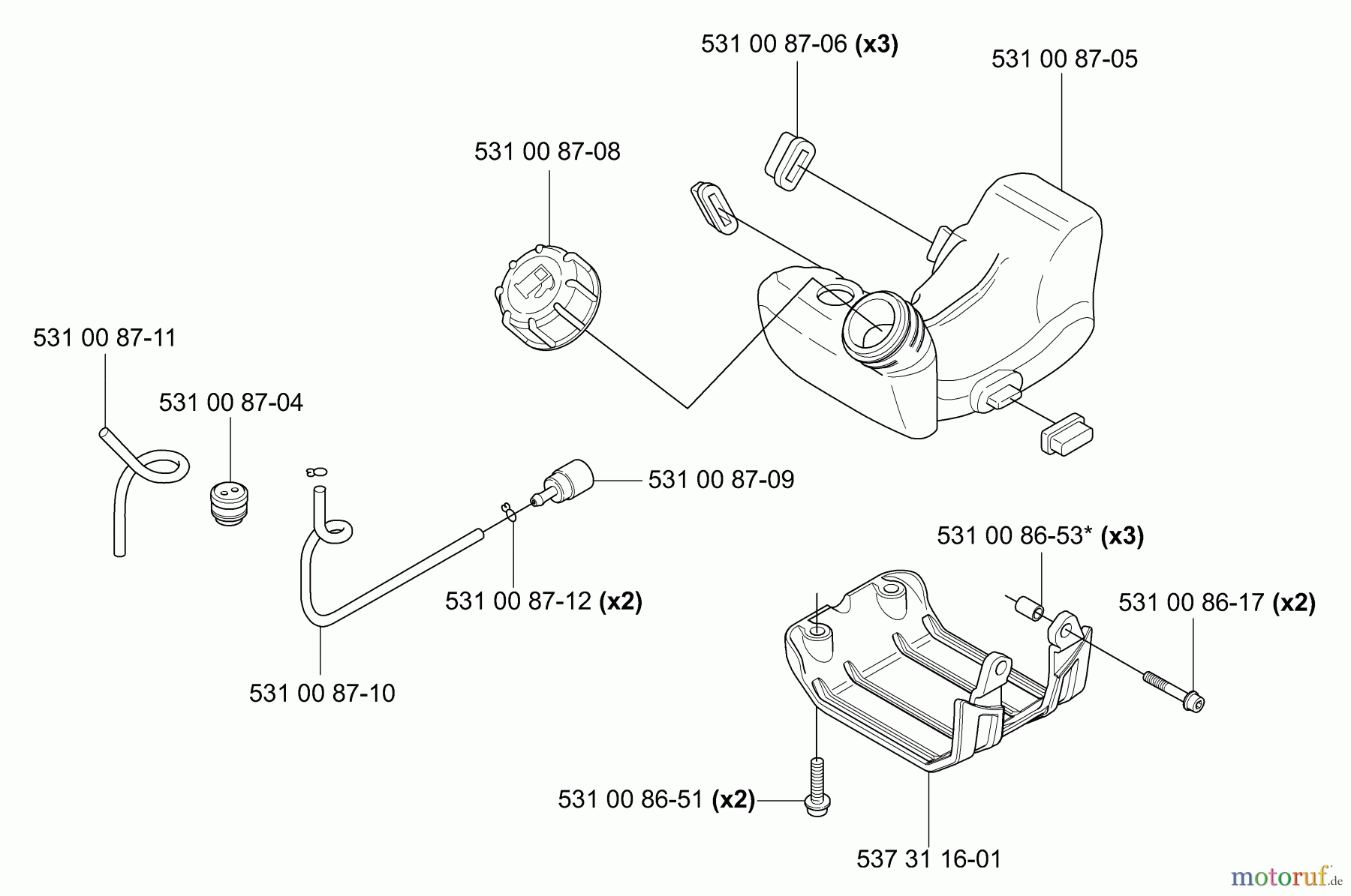  Husqvarna Heckenscheren 324 HDA 55X - Husqvarna Hedge Trimmer (2004-05 to 2005-08) Fuel Tank