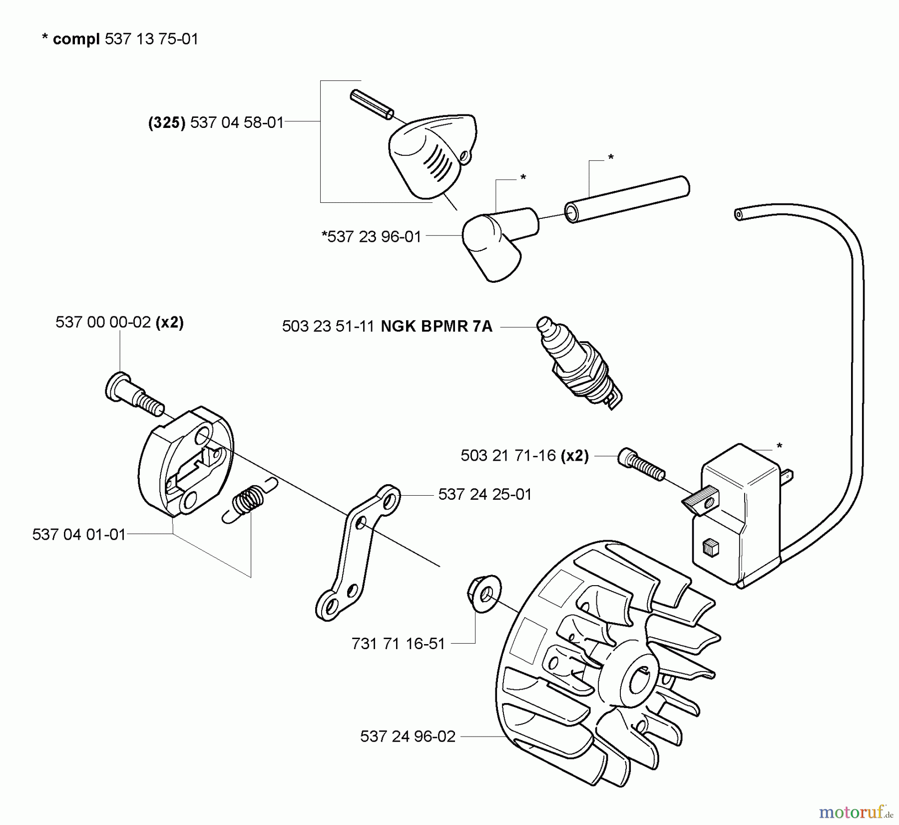  Husqvarna Heckenscheren 325 HDA 55X - Husqvarna Hedge Trimmer (2005-02 to 2005-08) Ignition/Flywheel