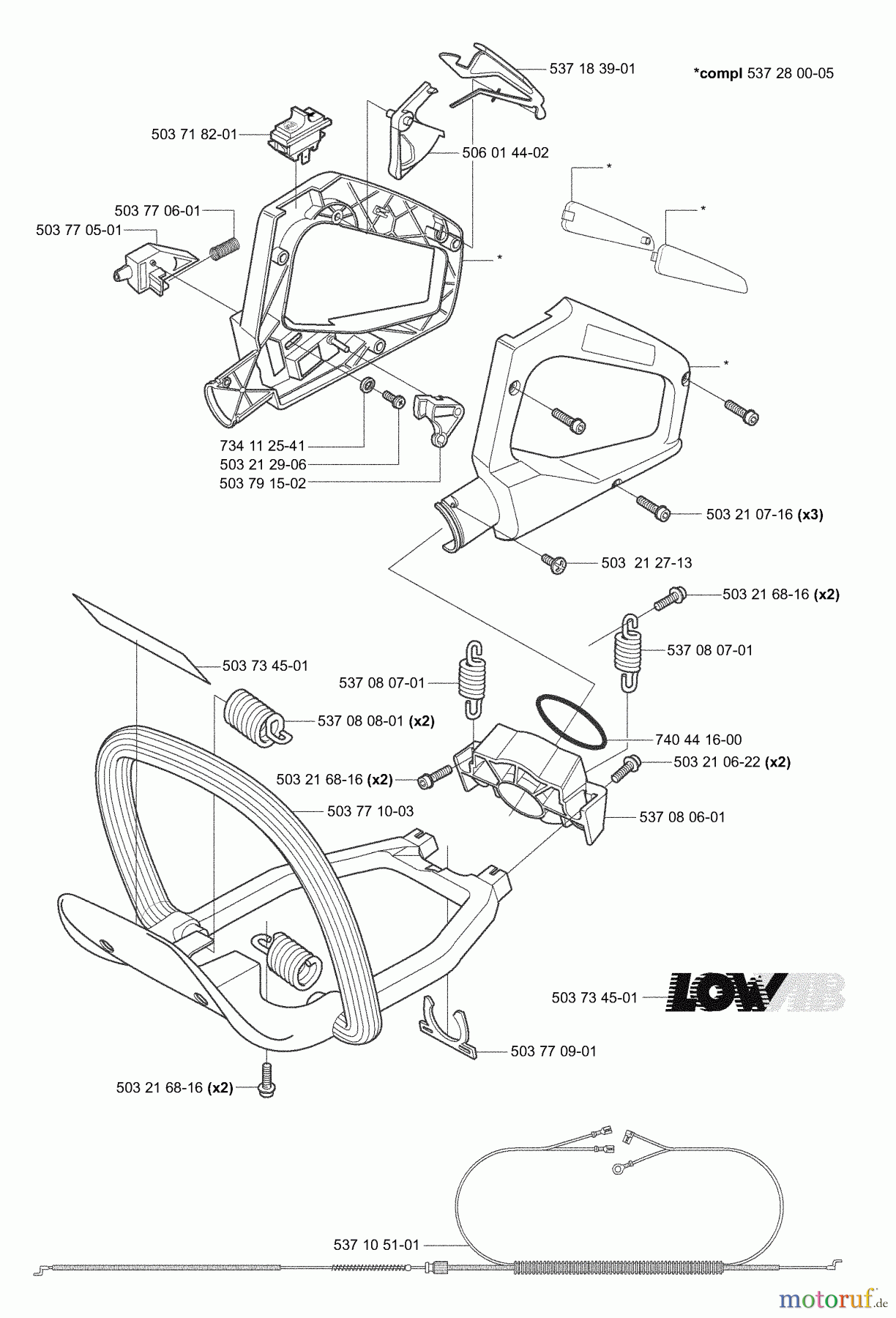  Husqvarna Heckenscheren 326 HD 75X - Husqvarna Hedge Trimmer (2003-01 to 2006-06) Handles / Throttle