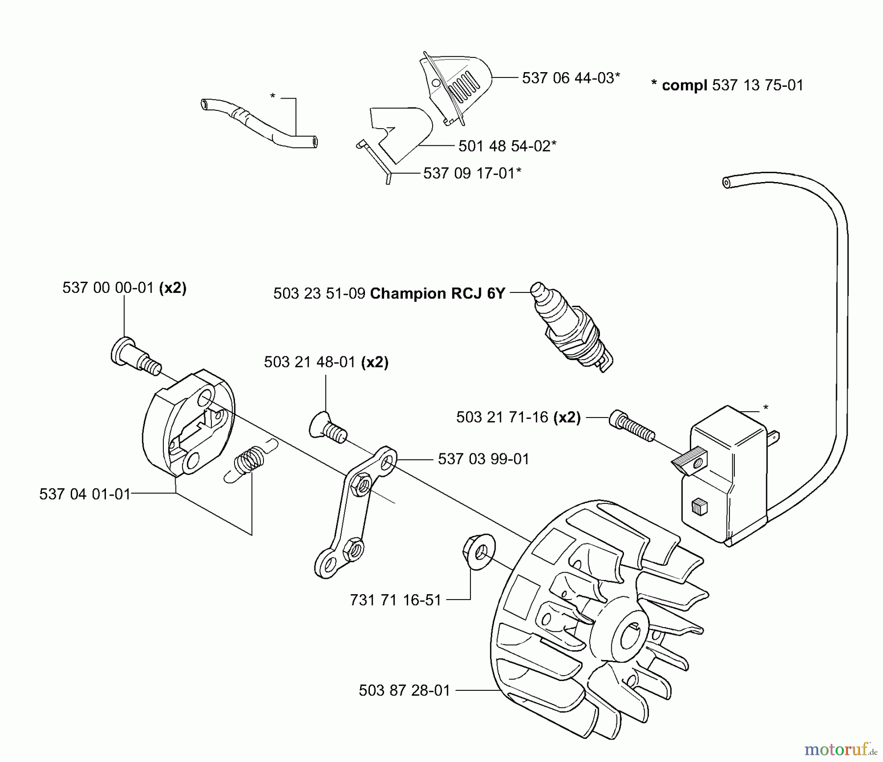  Husqvarna Heckenscheren 326 HDA - Husqvarna Hedge Trimmer (E-tech 2 & After) Ignition / Flywheel