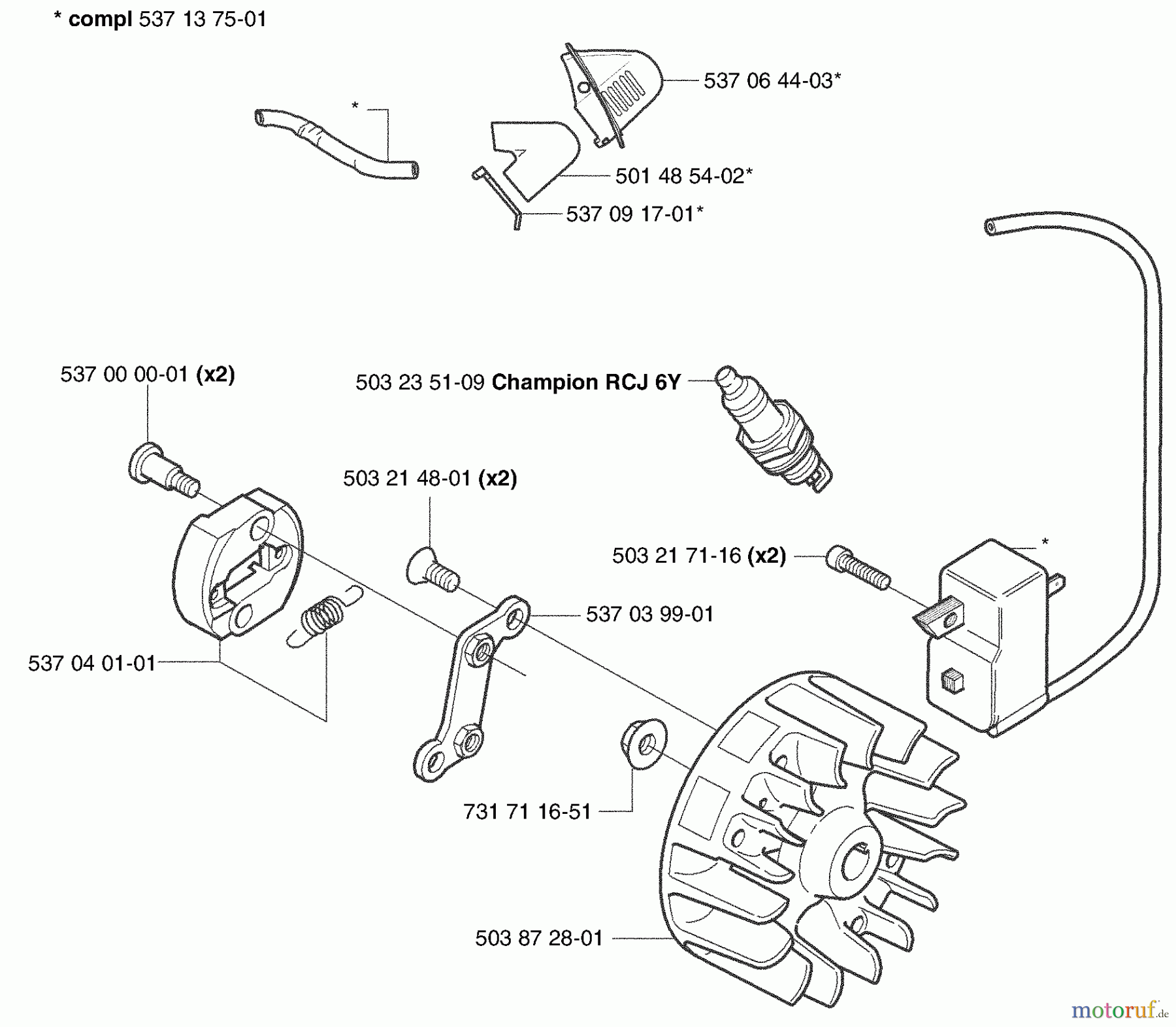  Husqvarna Heckenscheren 326 HE 4X - Husqvarna Hedge Trimmer (2003-01 to 2003-12) Ignition Flywheel