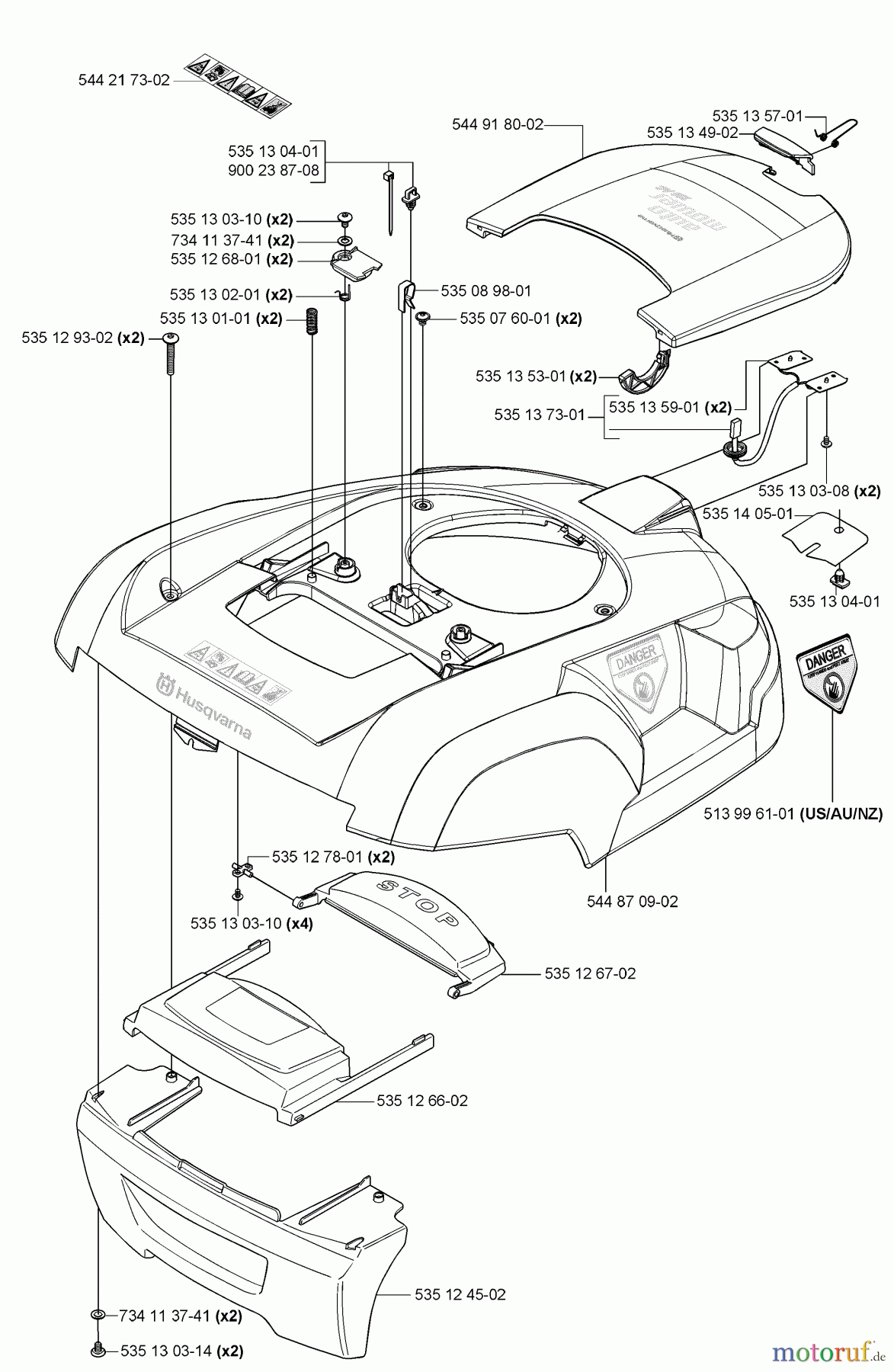 Husqvarna Automower, Mähroboter 220 AC - Husqvarna Auto Mower (2008-02 to 2009-01) Body Assembly