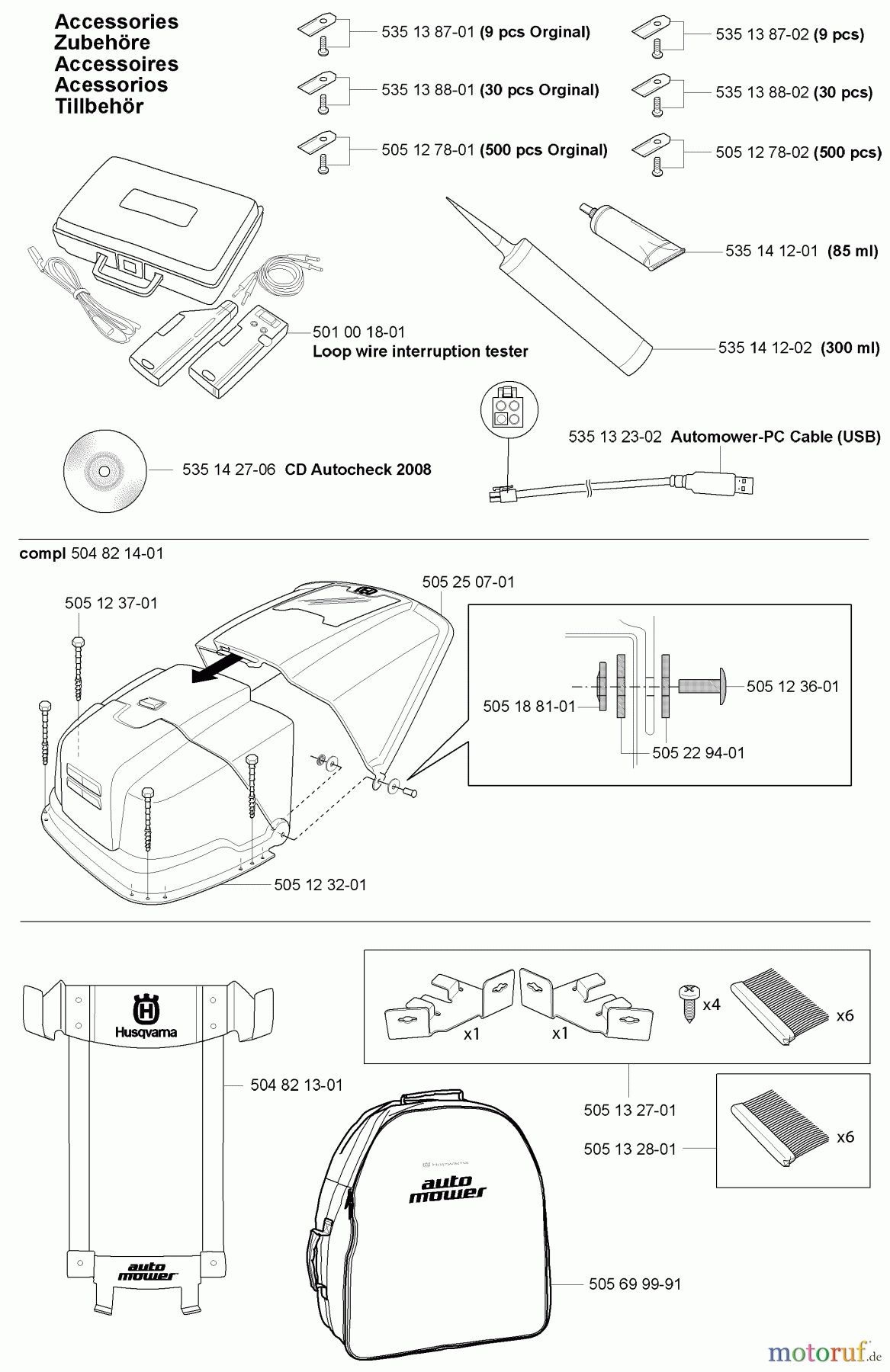  Husqvarna Automower, Mähroboter 230 ACX - Husqvarna Auto Mower (2008-02 to 2009-01) Accessories (Part B)