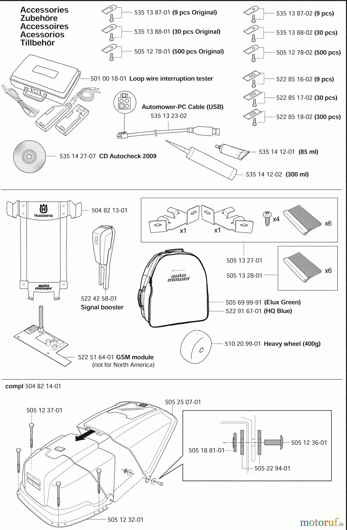 Husqvarna Automower, Mähroboter 230 ACX - Husqvarna Auto Mower (2009-02 & After) Accessories