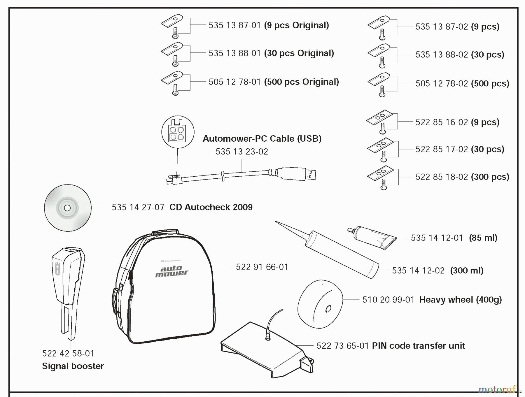 Husqvarna Automower, Mähroboter 260 ACX - Husqvarna Auto Mower (2010-02 & After) Accessories
