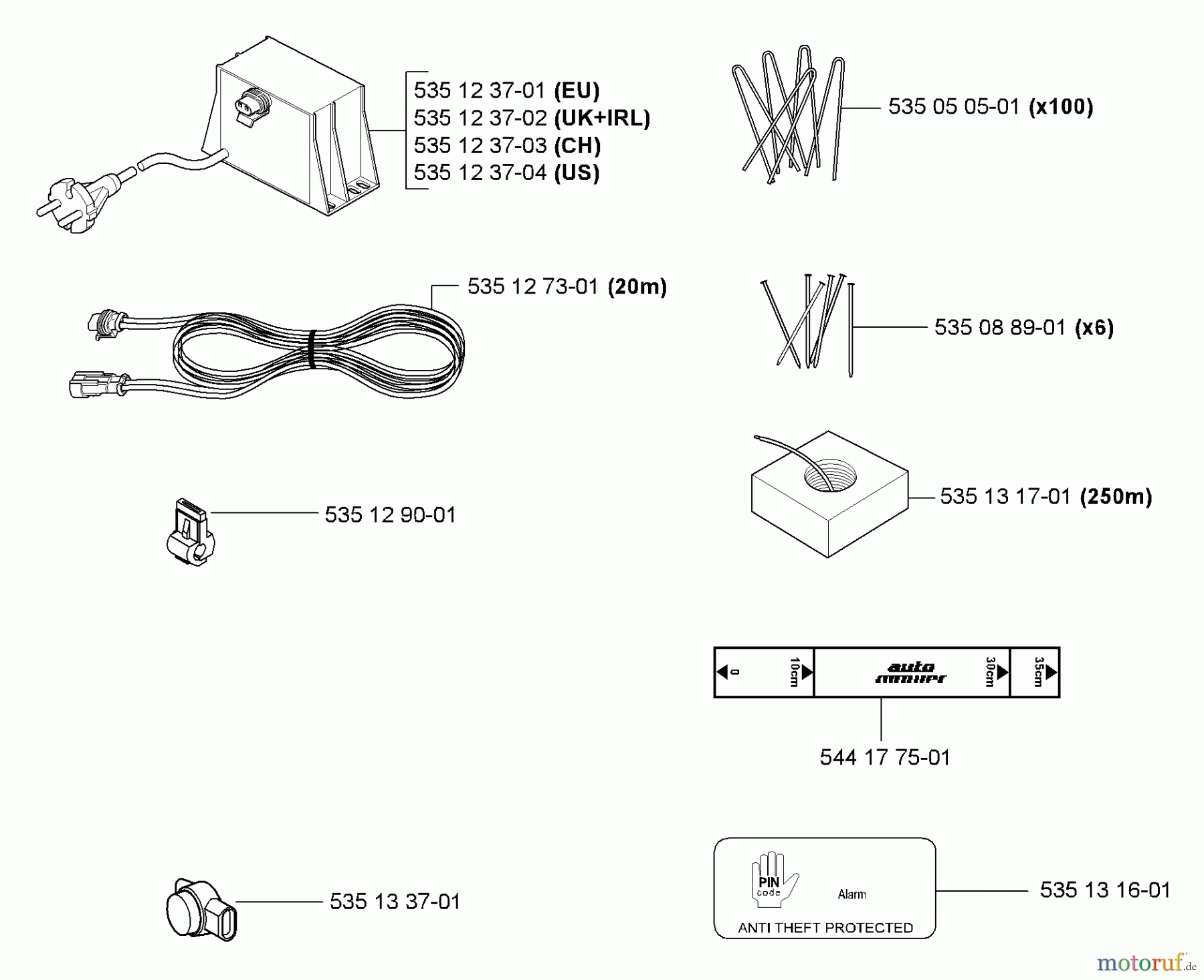  Husqvarna Automower, Mähroboter Husqvarna Auto Mower (Generation 2) (2006-01 to 2006-01) Installation Components