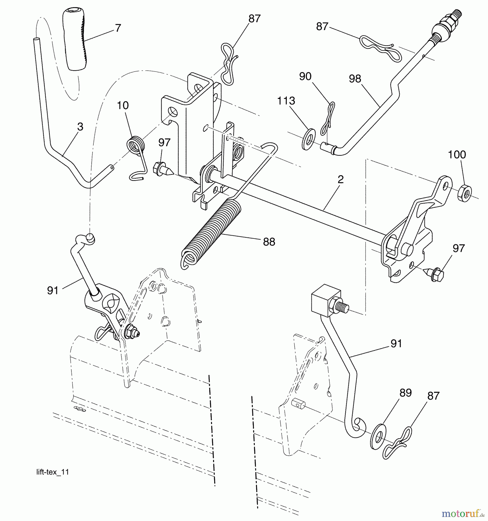 Husqvarna Rasen und Garten Traktoren 2042LS (96043007500) - Husqvarna Lawn Tractor (2008-11 & After) Mower Lift