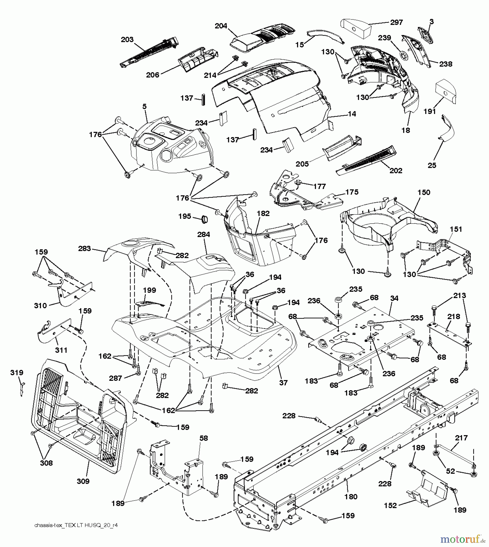 Husqvarna Rasen und Garten Traktoren CT 126 (96051000702) - Husqvarna Lawn Tractor (2011-04 & After) CHASSIS ENCLOSURES