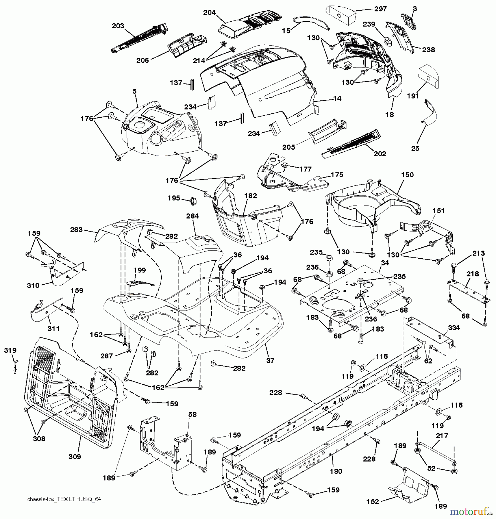  Husqvarna Rasen und Garten Traktoren CT 126 (96051000704) - Husqvarna Lawn Tractor (2012-08 & After) CHASSIS ENCLOSURES