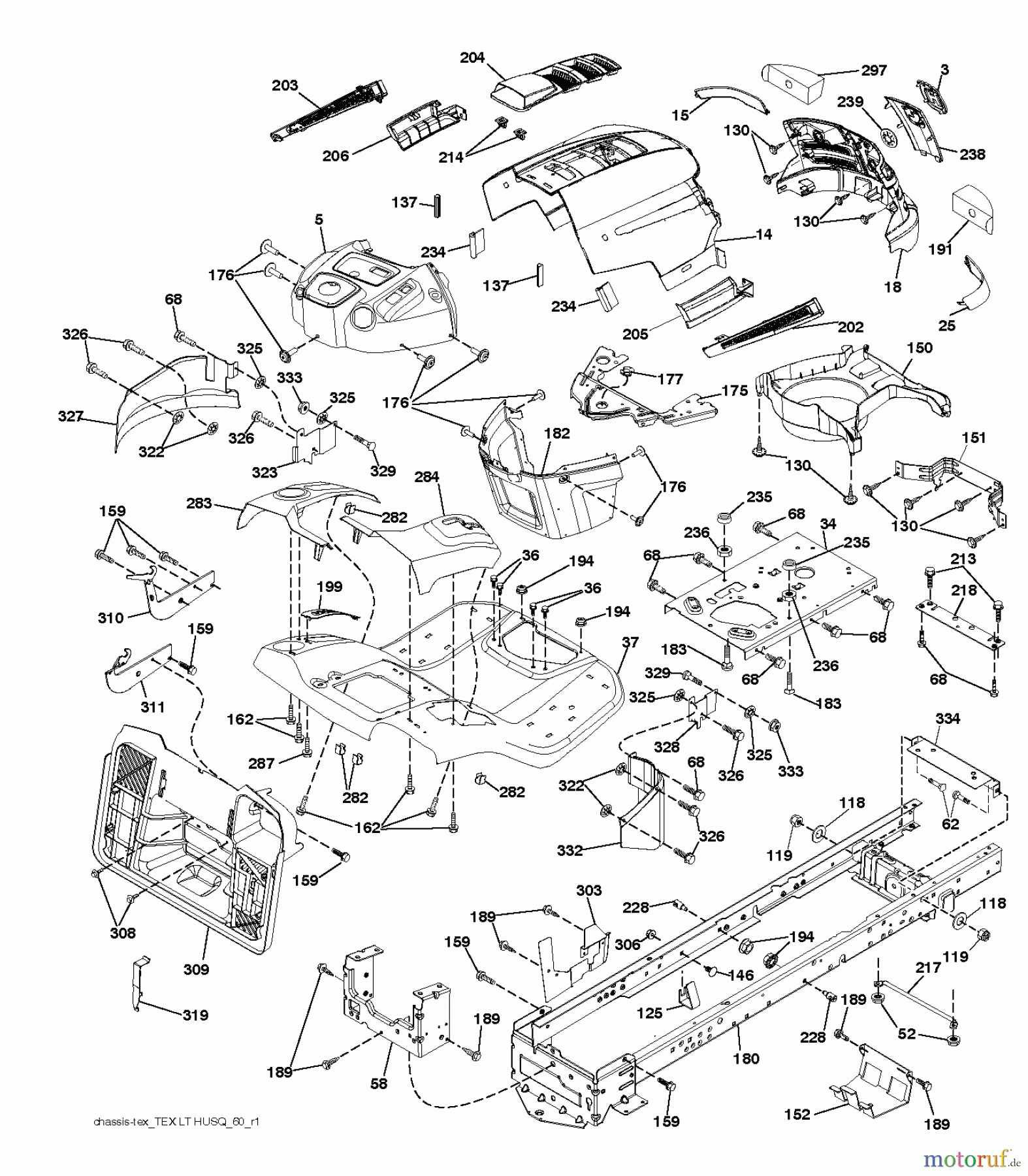Husqvarna Rasen und Garten Traktoren CT 126 (96051001303) - Husqvarna Lawn Tractor (2013-04) CHASSIS ENCLOSURES