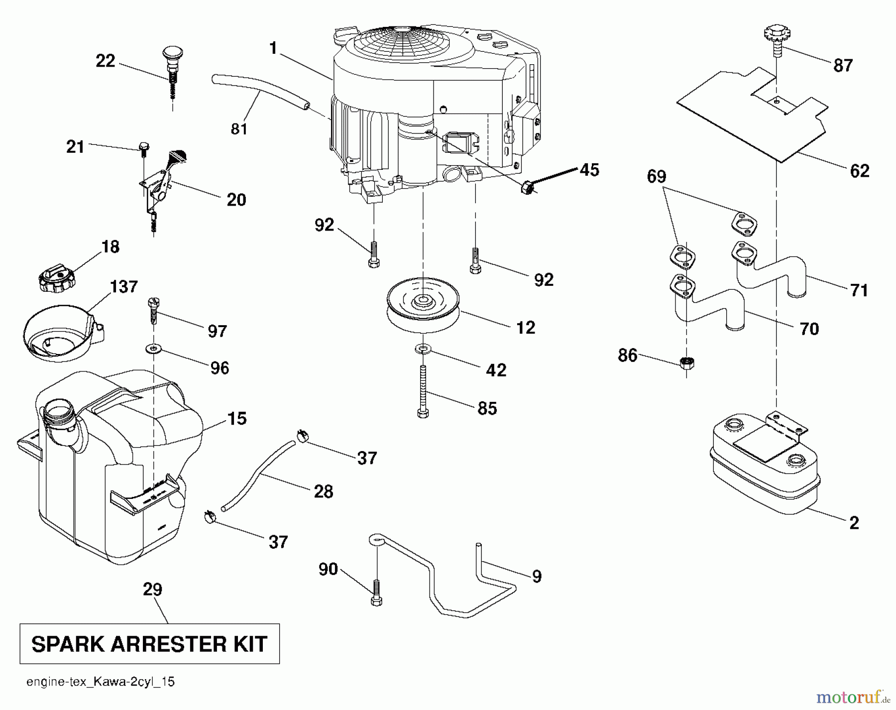 Husqvarna Rasen und Garten Traktoren CTH 163T (96051001700) - Husqvarna Lawn Tractor (2011-05 & After) ENGINE