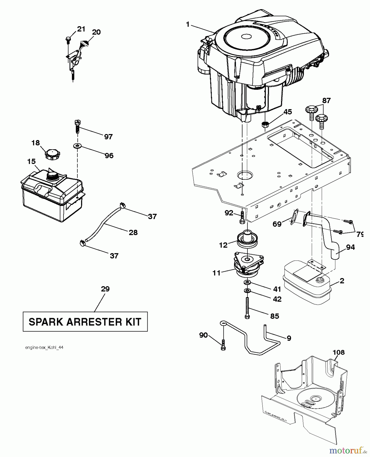 Husqvarna Rasen und Garten Traktoren CTH 194 (96051003000) - Husqvarna Lawn Tractor (2012-01 & After) ENGINE