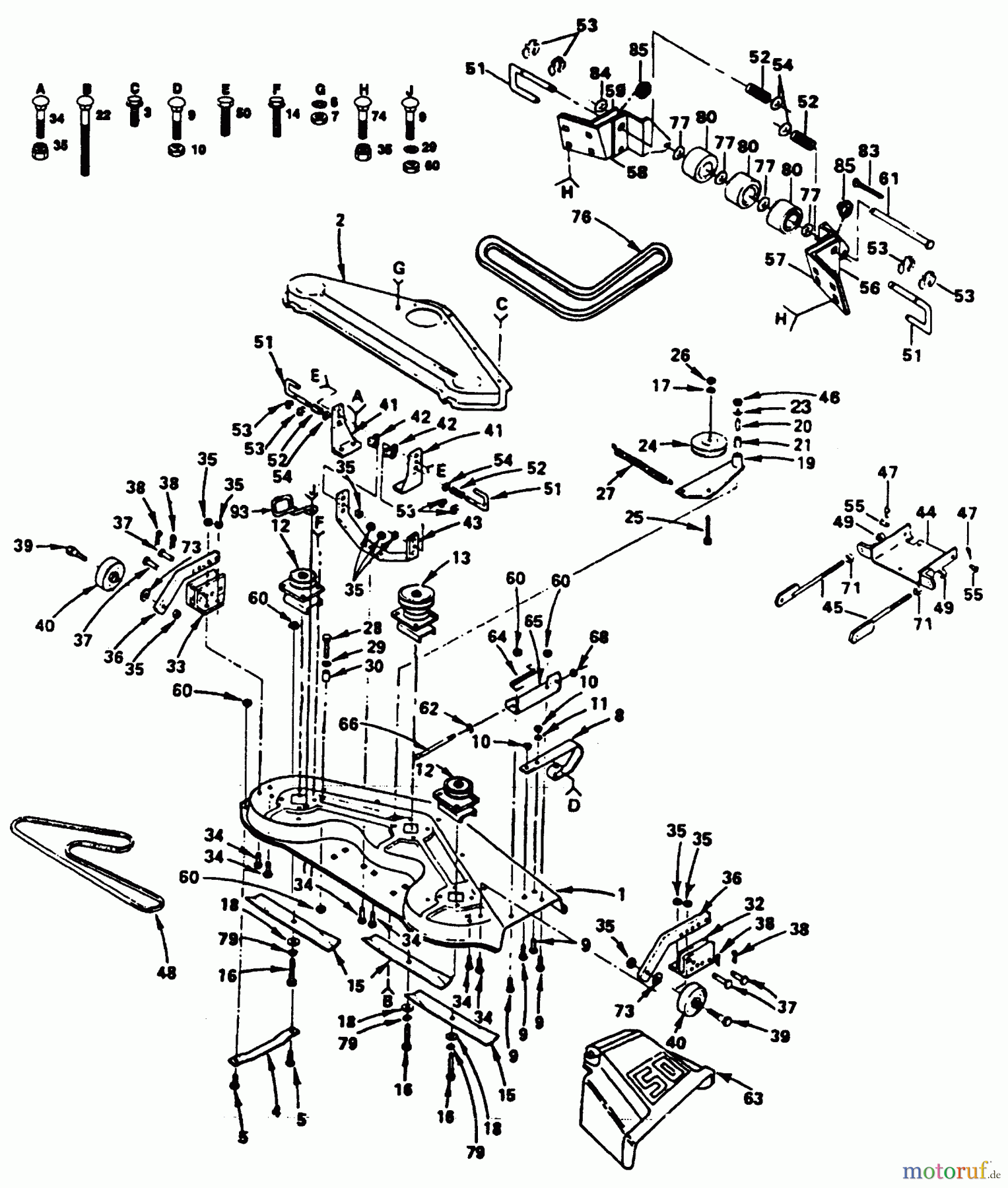 Husqvarna Rasen und Garten Traktoren GT 180 (954000372) (H1850D) - Husqvarna Garden Tractor (1992-11 & After) Mower