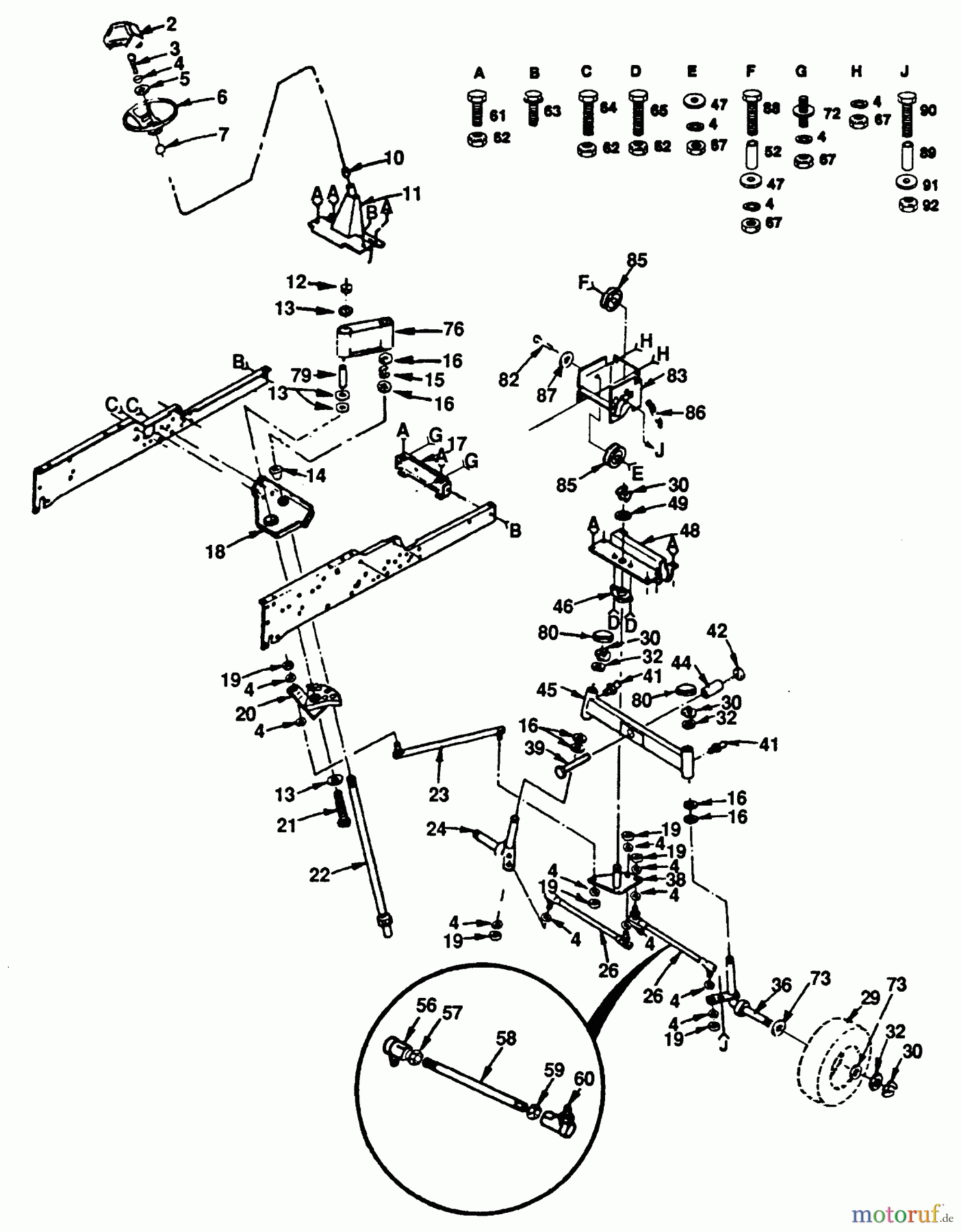 Husqvarna Rasen und Garten Traktoren GT 180 (954000372) (H1850D) - Husqvarna Garden Tractor (1992-11 & After) Steering