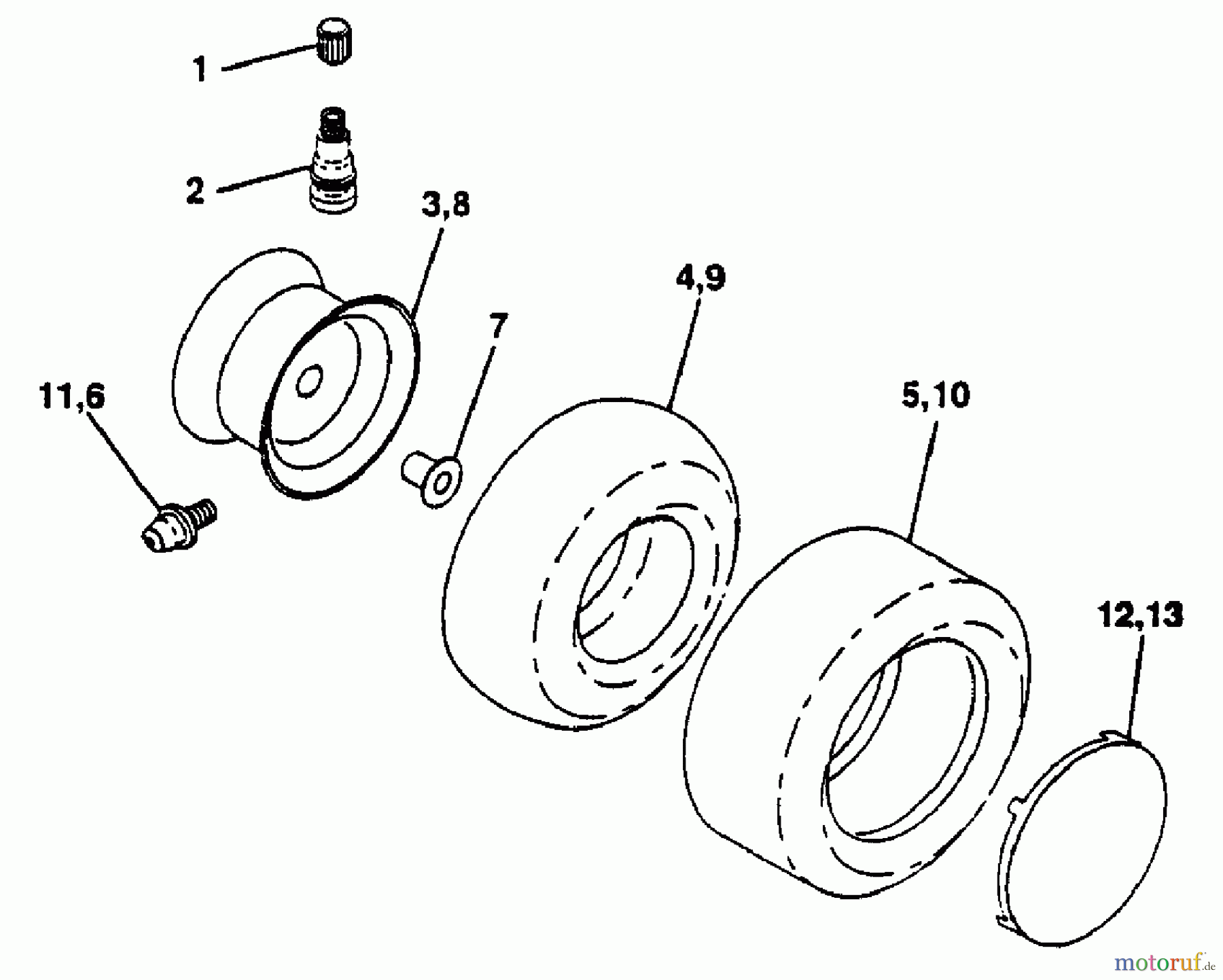 Husqvarna Rasen und Garten Traktoren GTH 200 (954000972) (HN20VH50A) - Husqvarna Garden Tractor (1994-03 & After) Wheels & Tires