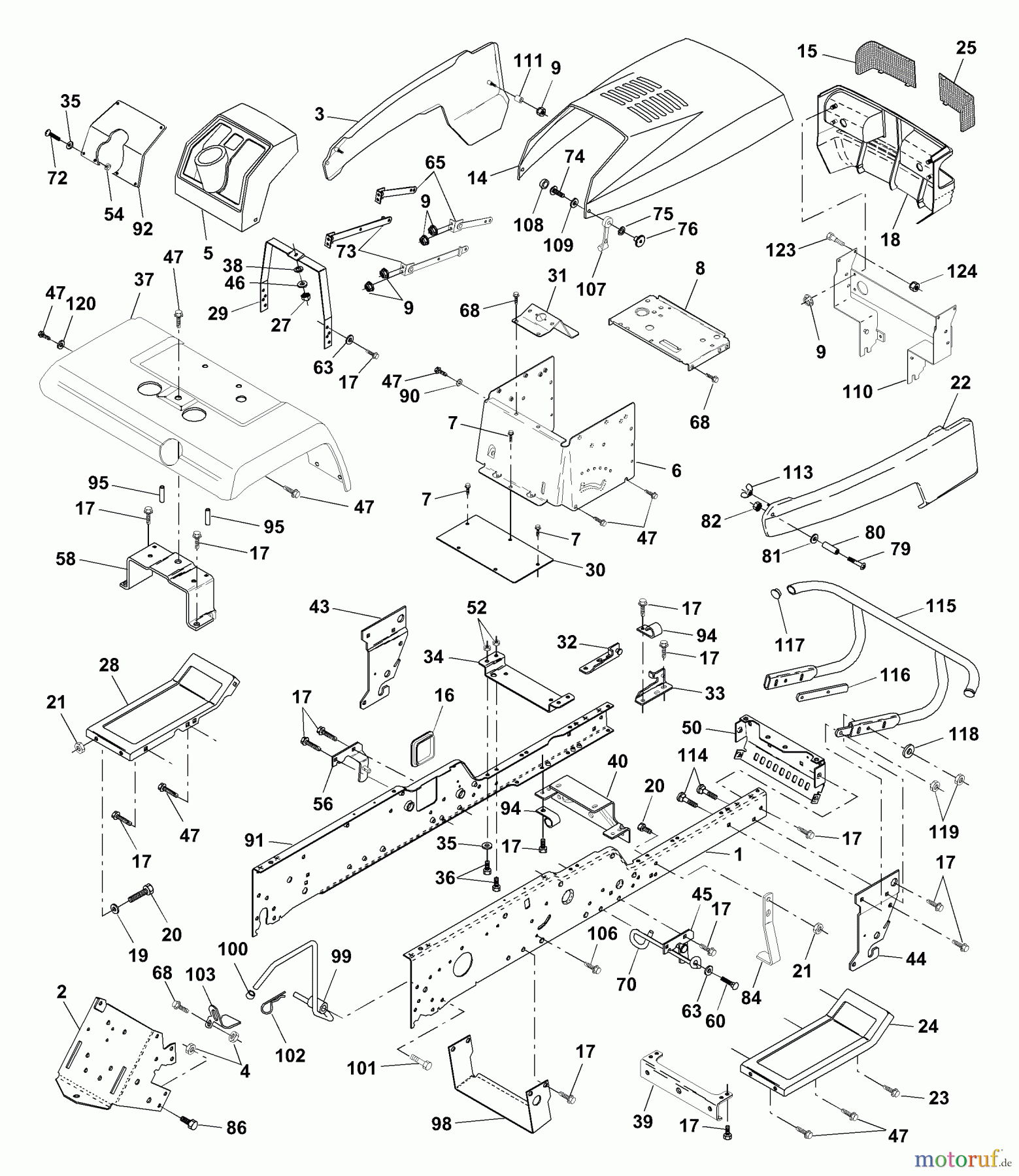  Husqvarna Rasen und Garten Traktoren GTH 200 (954001992) (954001122VA) - Husqvarna Garden Tractor (1995-03 & After) Chassis And Enclosures