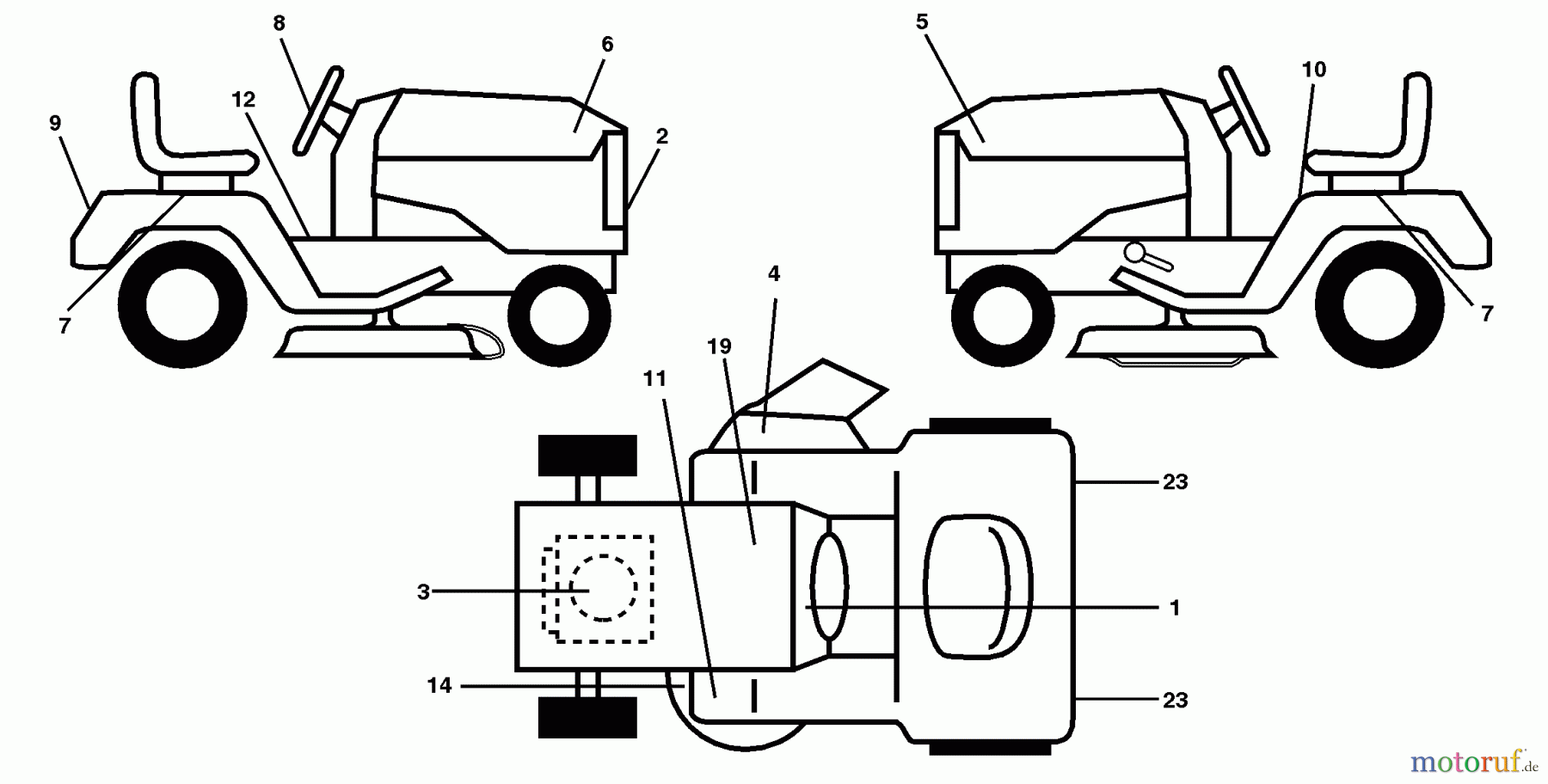  Husqvarna Rasen und Garten Traktoren GTH 200 (954140046D) - Husqvarna Garden Tractor (1999-05 & After) Decals