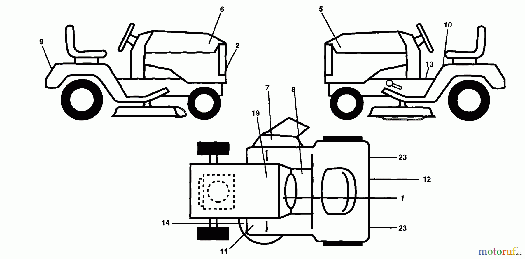  Husqvarna Rasen und Garten Traktoren GTH 220 (954140012A) - Husqvarna Garden Tractor (1997-12 & After) Decals