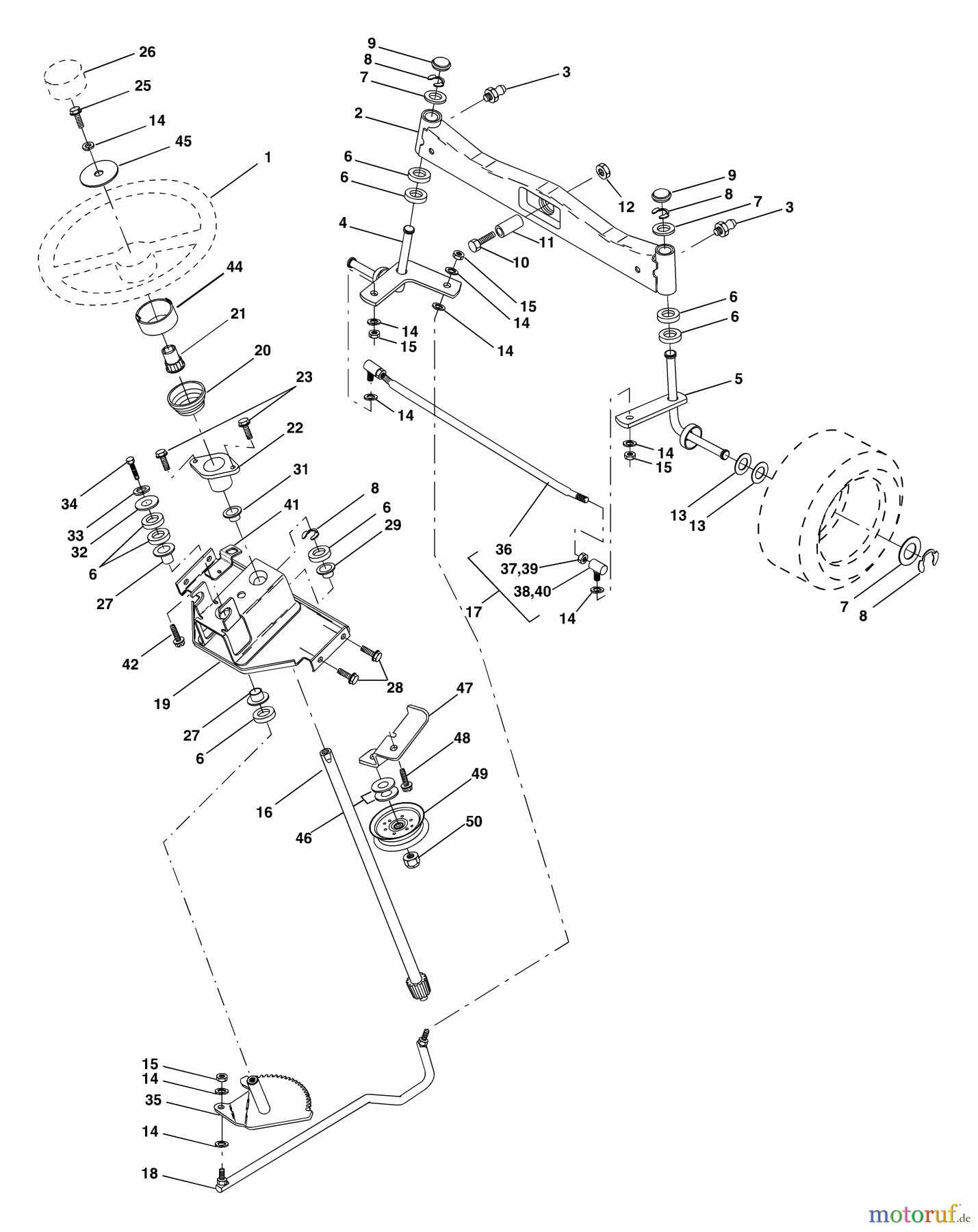 Husqvarna Rasen und Garten Traktoren GTH 2350 (954568540) (GTHK2350A) - Husqvarna Garden Tractor (2002-07 & After) Steering Assembly