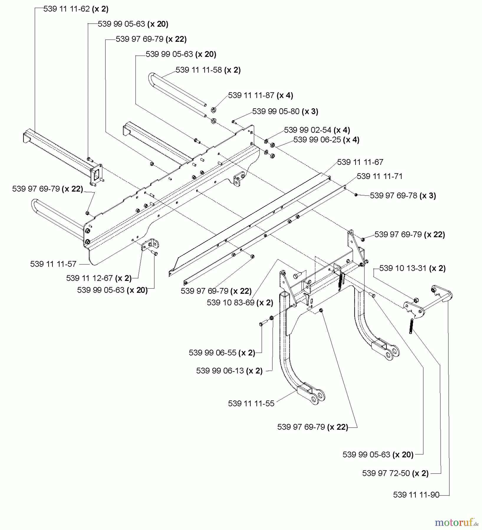Husqvarna Zubehör, Rasenmäher / Mäher HCS 1372 (539111750) - Husqvarna Collection System (2005-03 & After) Hitch