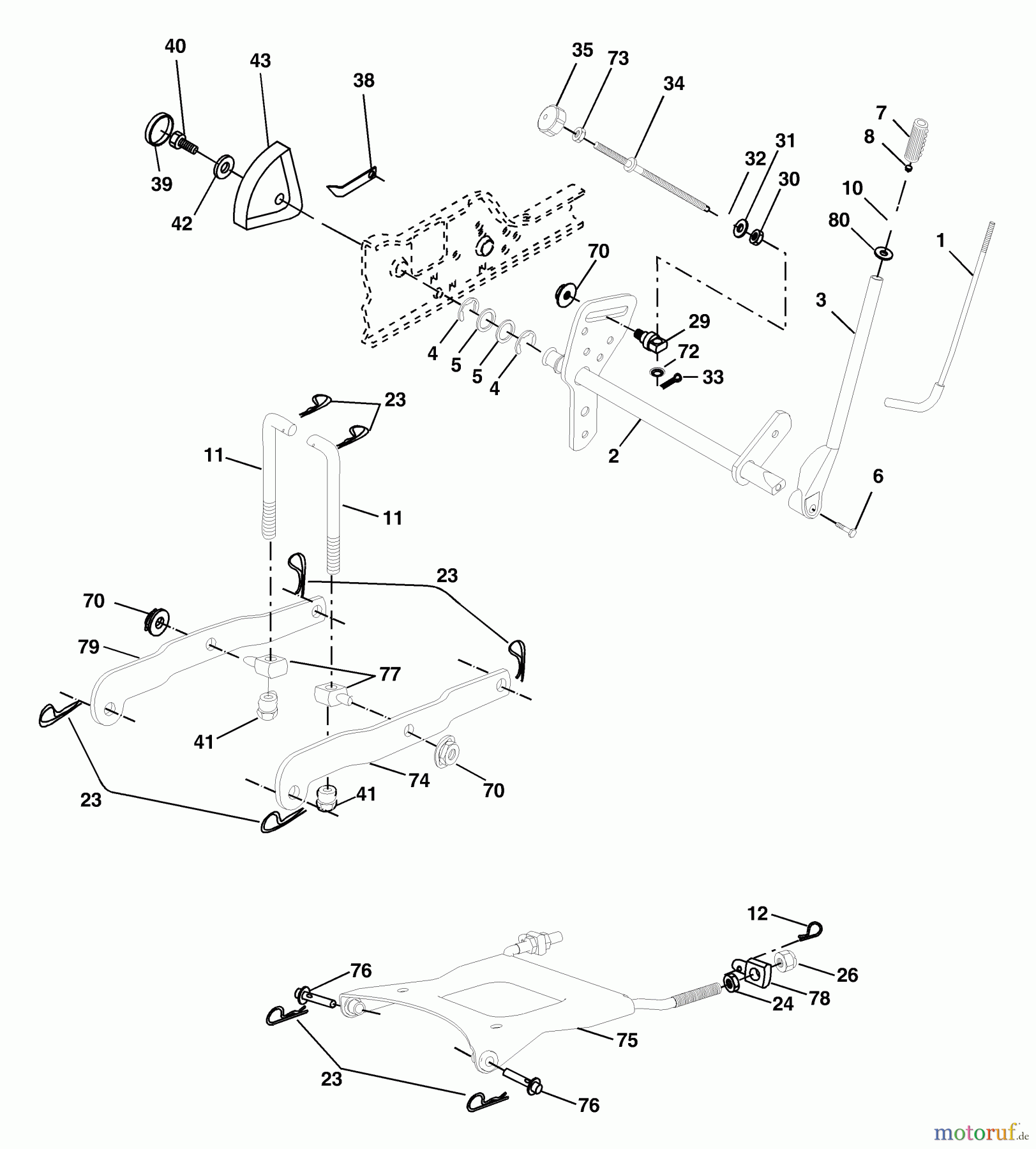 Husqvarna Rasen und Garten Traktoren GTH 250 (954170055) (HEGTH250A) - Husqvarna Garden Tractor (2002-02 & After) Lift Assembly