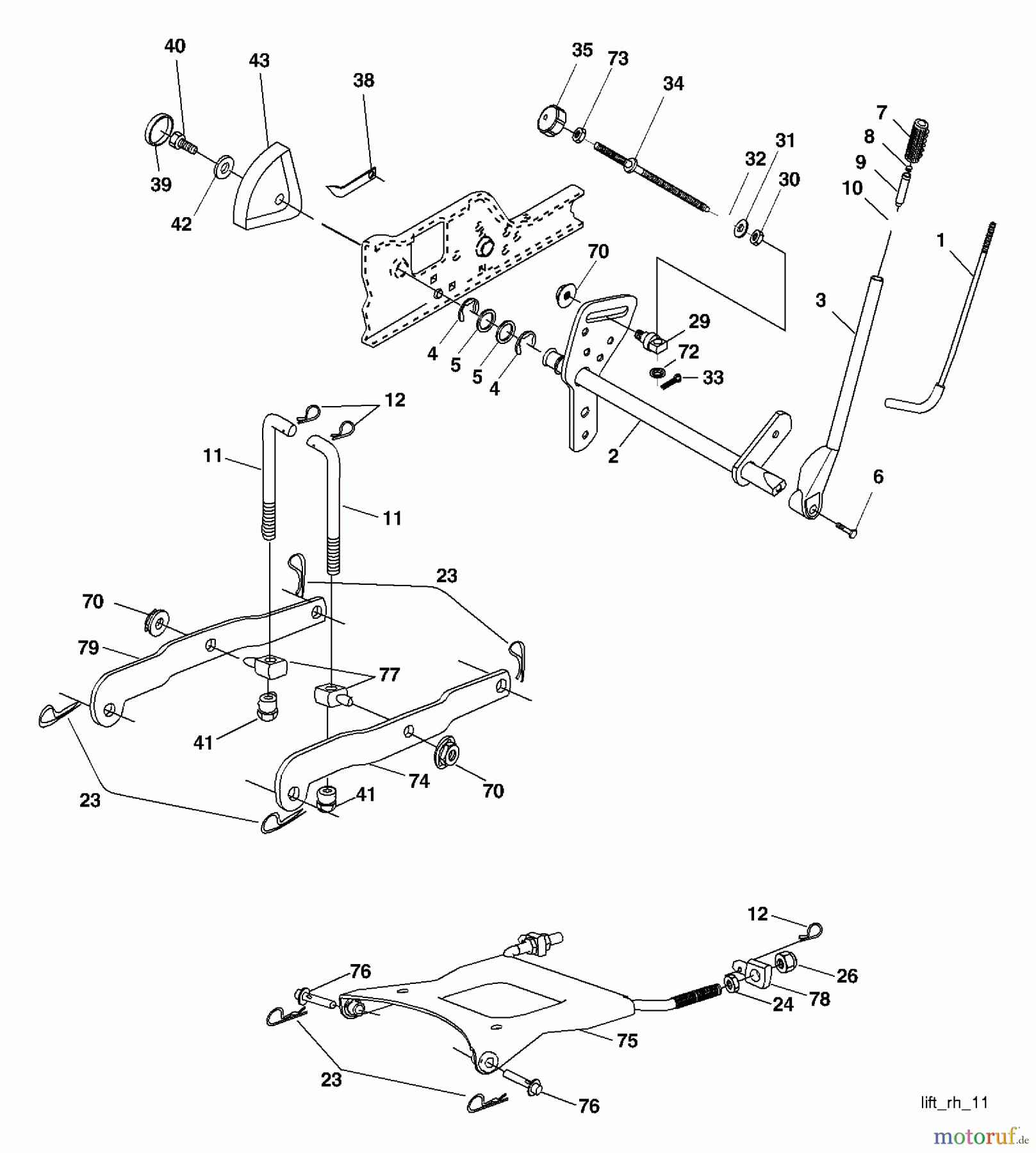 Husqvarna Rasen und Garten Traktoren GTH 2548 (96023000300) - Husqvarna Garden Tractor (2005-05 & After) Lift Assembly