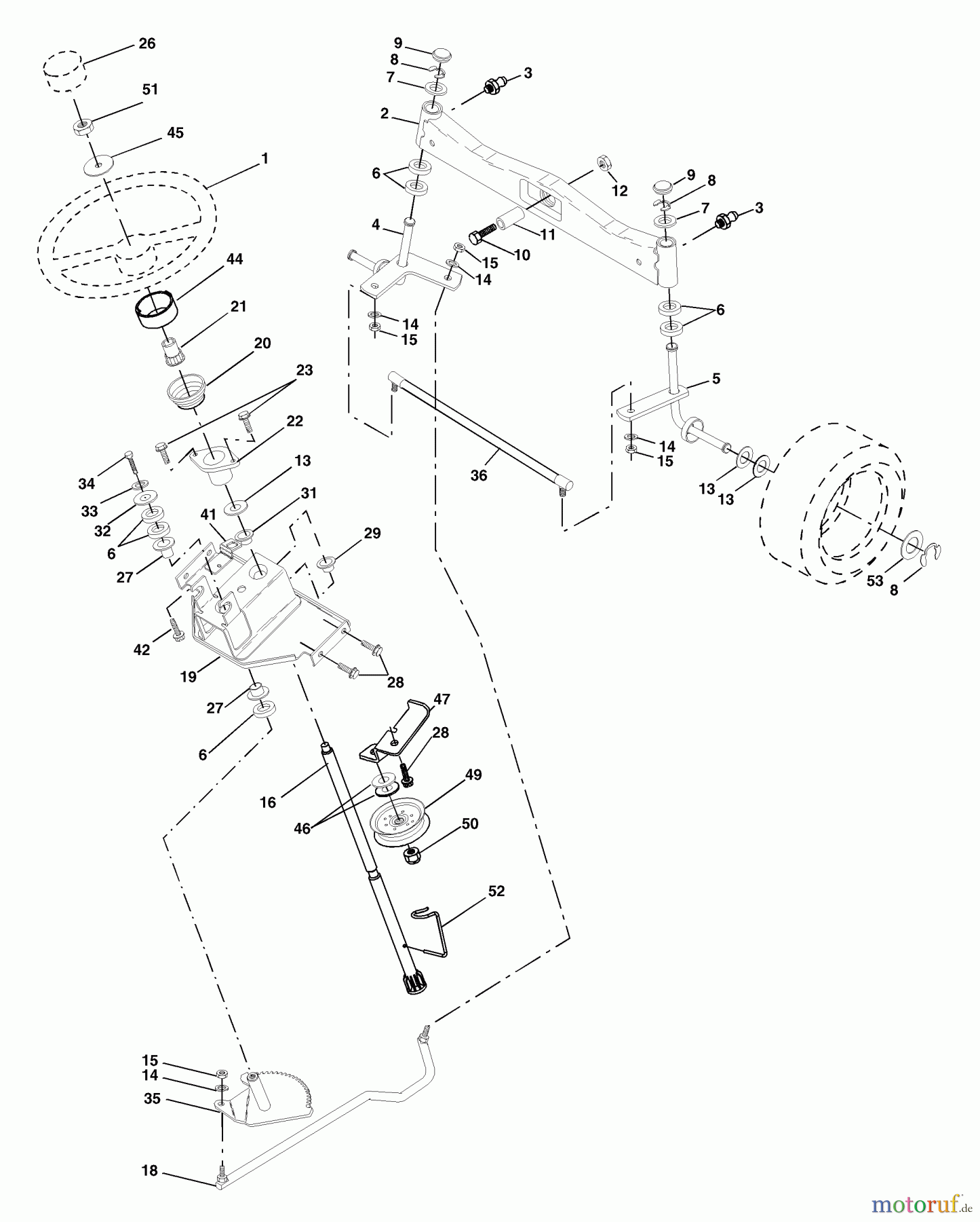Husqvarna Rasen und Garten Traktoren GTH 2548 B (954572004) - Husqvarna Garden Tractor (2004-02 & After) Steering Assembly