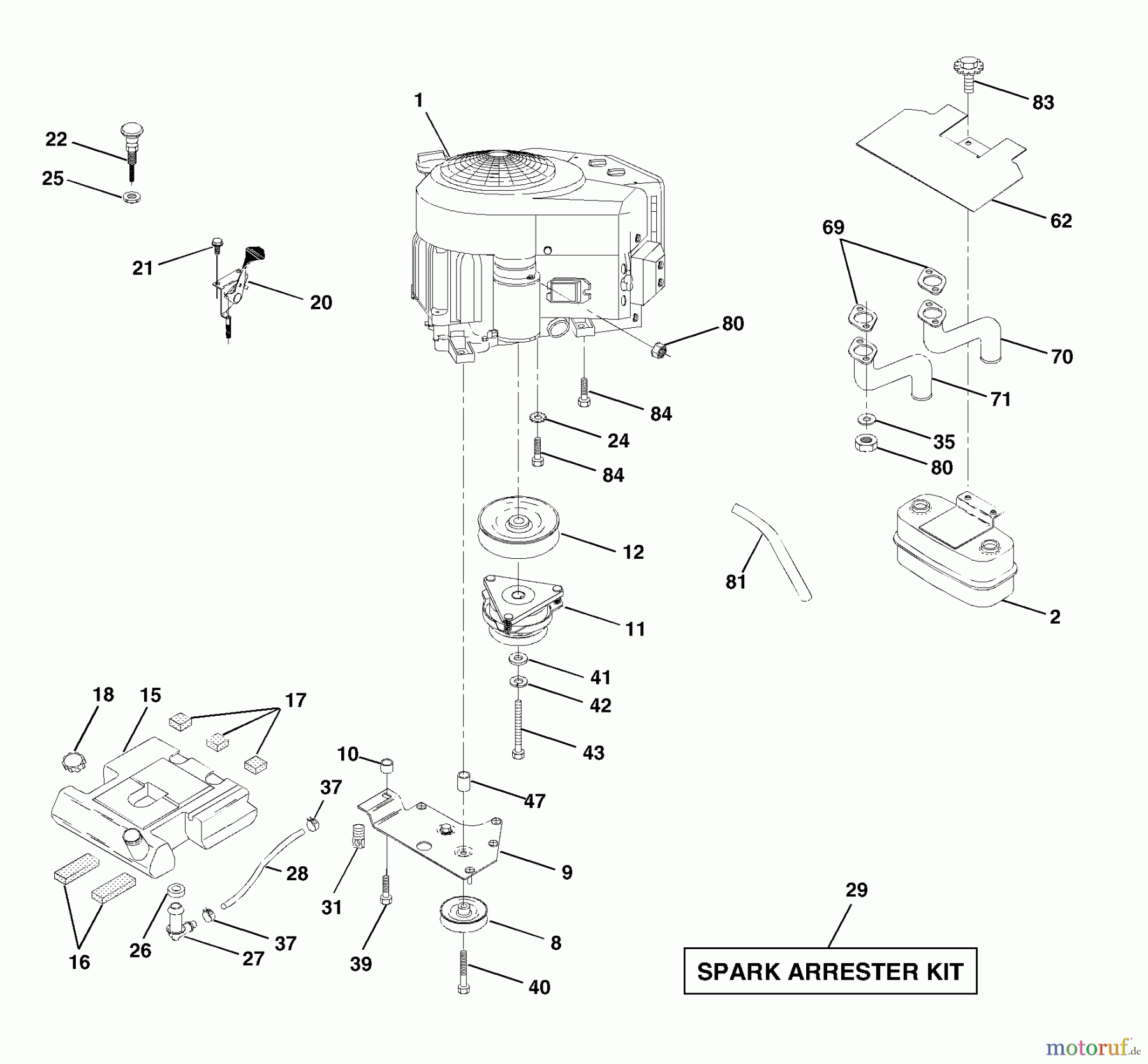 Husqvarna Rasen und Garten Traktoren GTH 2548 XPA (954567895) - Husqvarna Garden Tractor (2001-12 & After) Engine