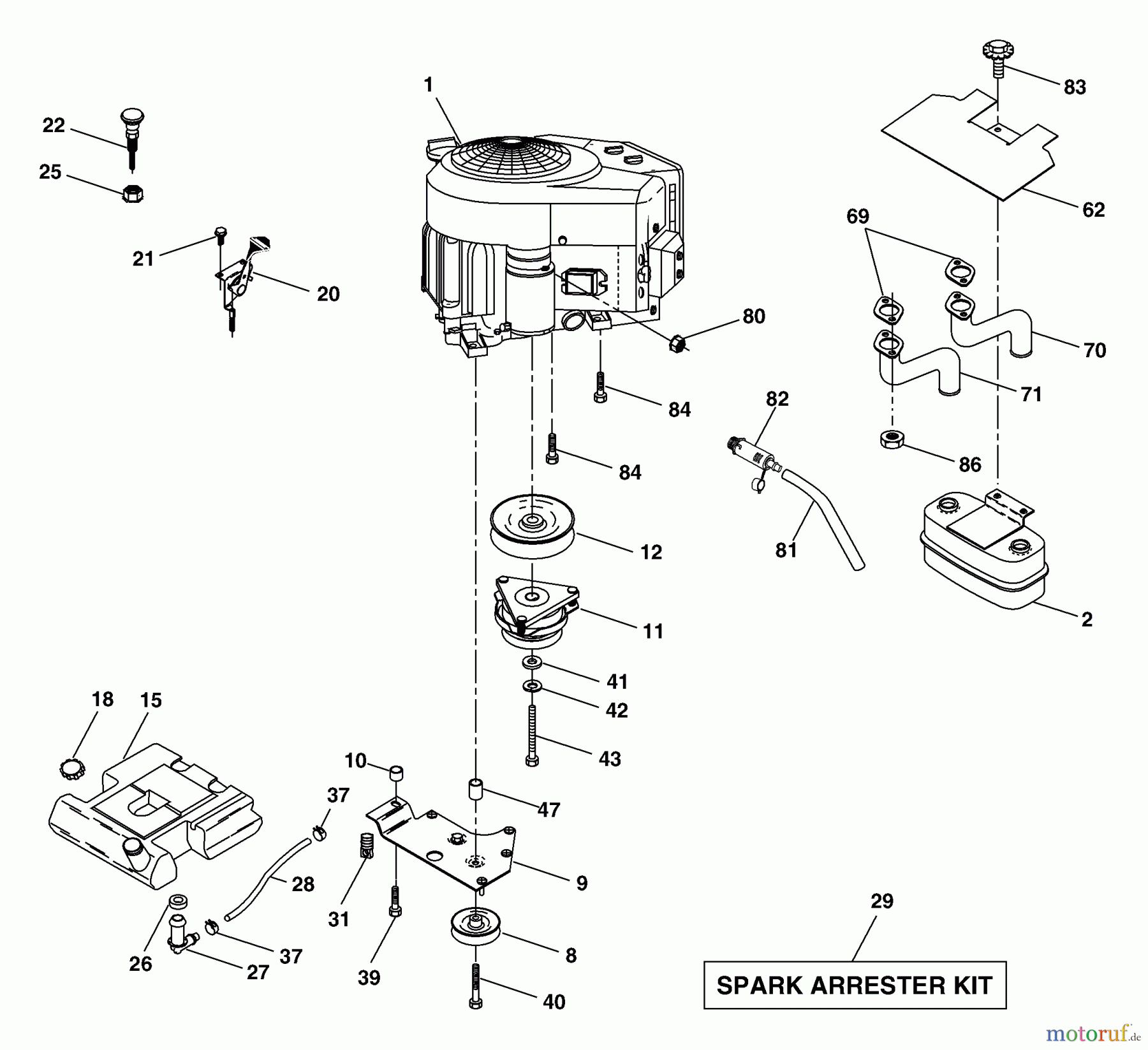  Husqvarna Rasen und Garten Traktoren GTH 2254XPA (954571229) - Husqvarna Garden Tractor (2004-08 & After) Engine