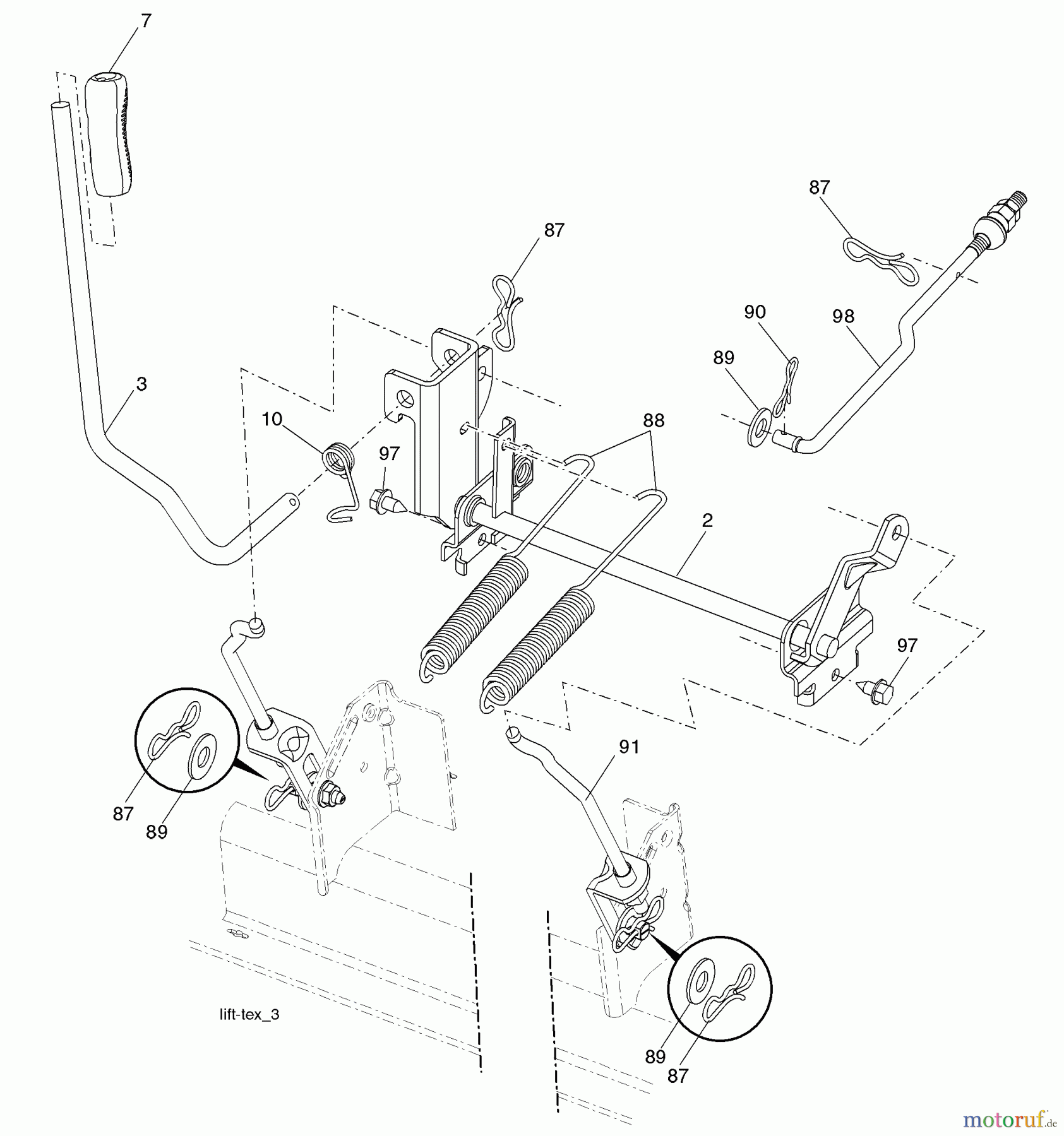 Husqvarna Rasen und Garten Traktoren GTH 26K54T (96043001101) - Husqvarna Garden Tractor (2006-03 & After) Mower Lift