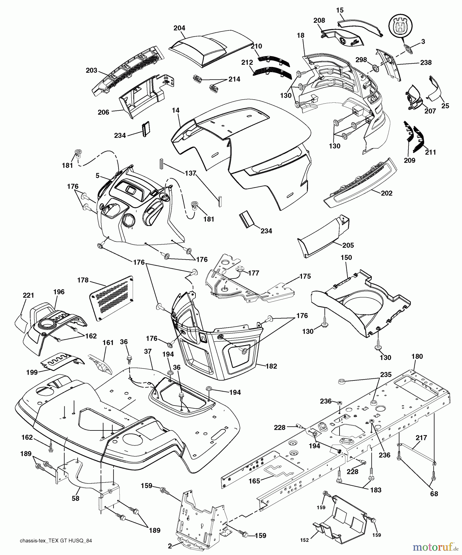  Husqvarna Rasen und Garten Traktoren GTH 27V52LS (96043009100) - Husqvarna Garden Tractor (2010-04 & After) Chassis