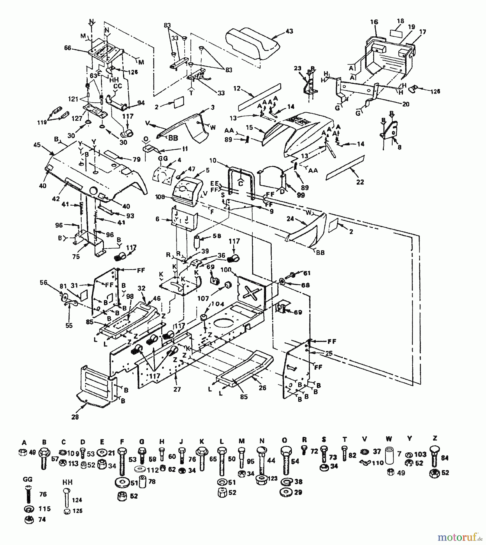  Husqvarna Rasen und Garten Traktoren HVGTV 16 AR - Husqvarna Lawn Tractor (1990-01 & After) Enclosures