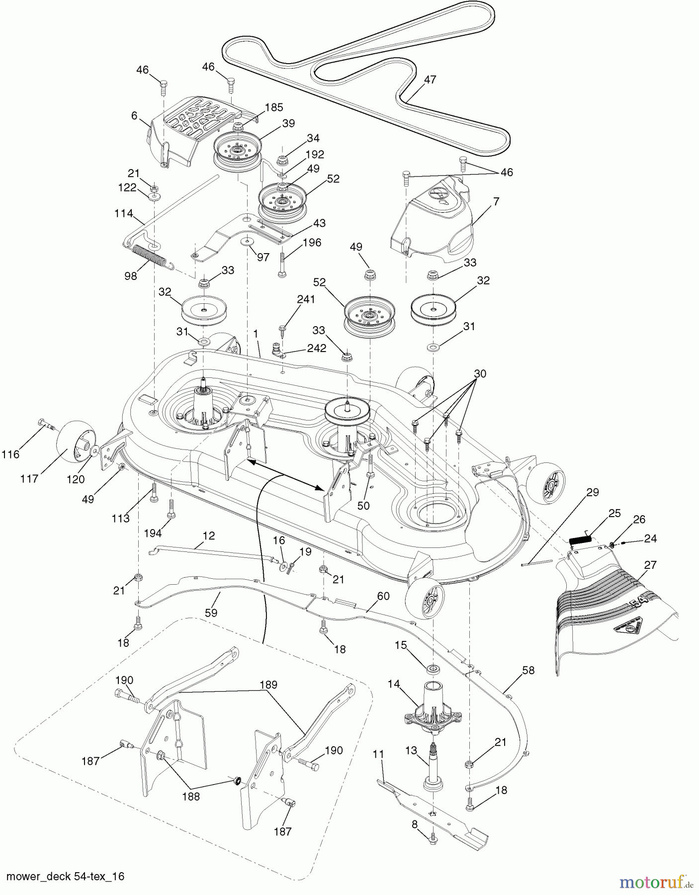 Husqvarna Rasen und Garten Traktoren LGT 2554 (96045001501) - Husqvarna Lawn Tractor (2009-05 & After) Mower Deck