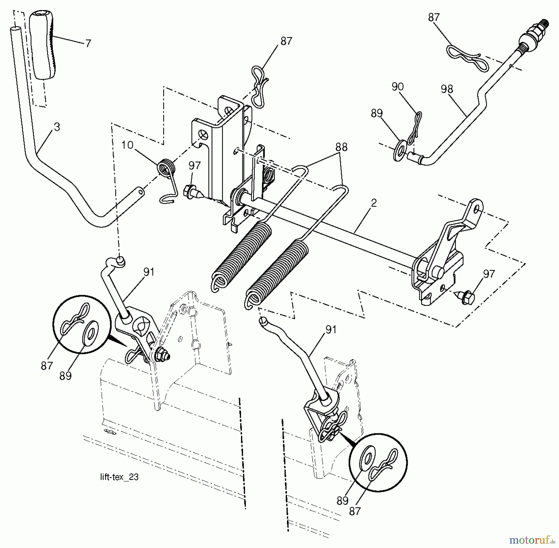Husqvarna Rasen und Garten Traktoren LGT 2554 (96045001503) - Husqvarna Lawn Tractor (2012-02 & After) MOWER LIFT / DECK LIFT