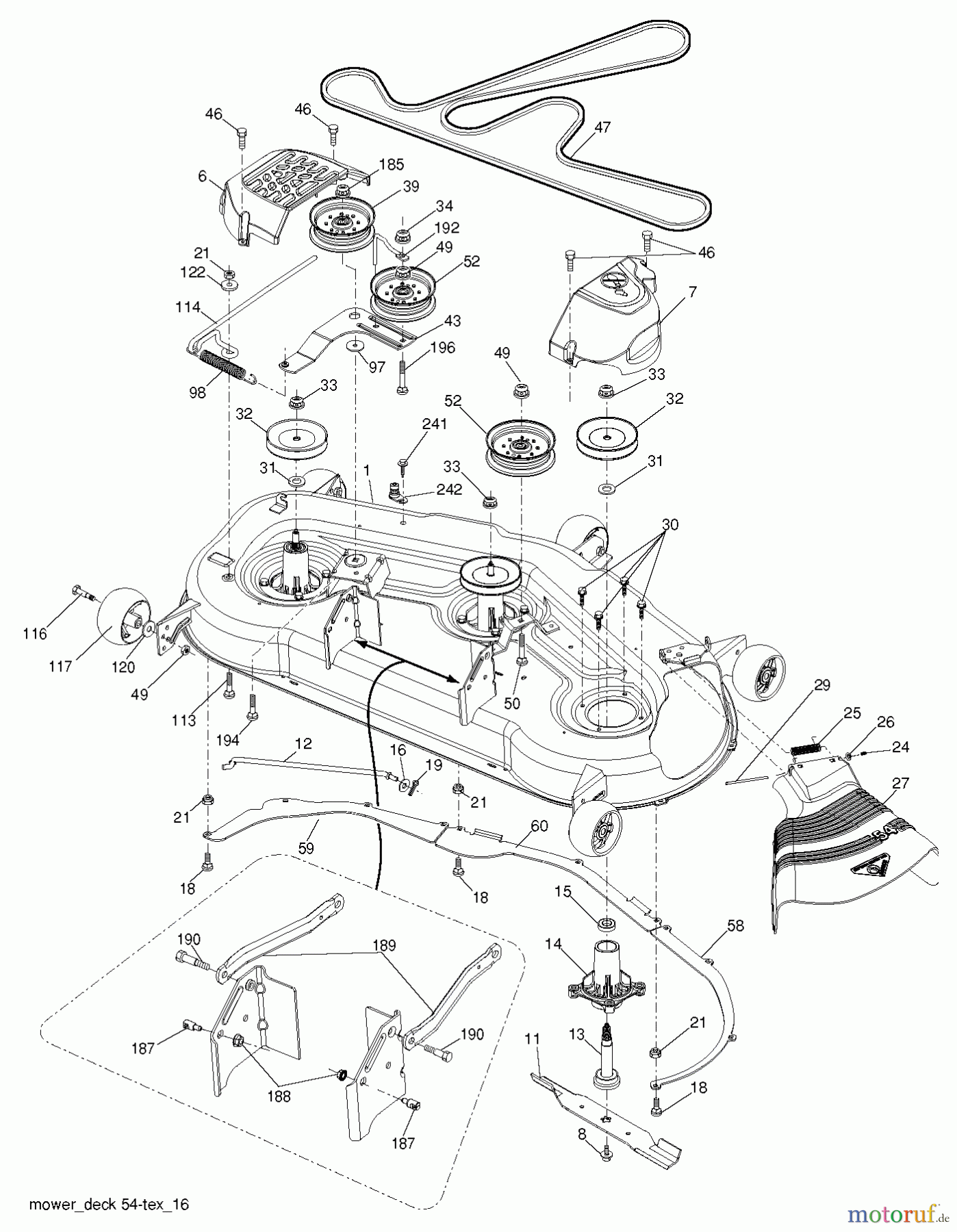  Husqvarna Rasen und Garten Traktoren LGT 2554 (96045001701) - Husqvarna Lawn Tractor (2012-03 & After) MOWER DECK / CUTTING DECK