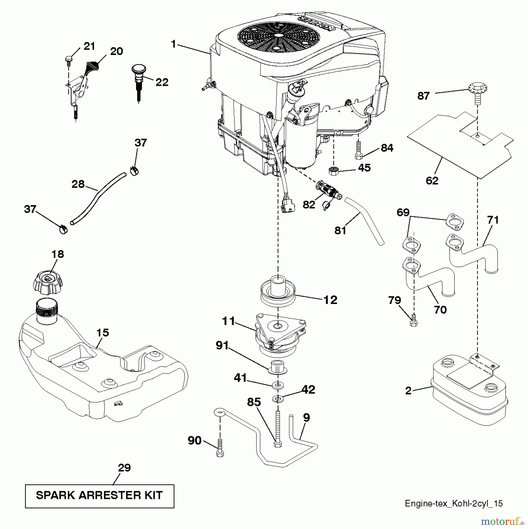  Husqvarna Rasen und Garten Traktoren LGT 2654 (96043014800) - Husqvarna Lawn Tractor (2012-10 & After) ENGINE