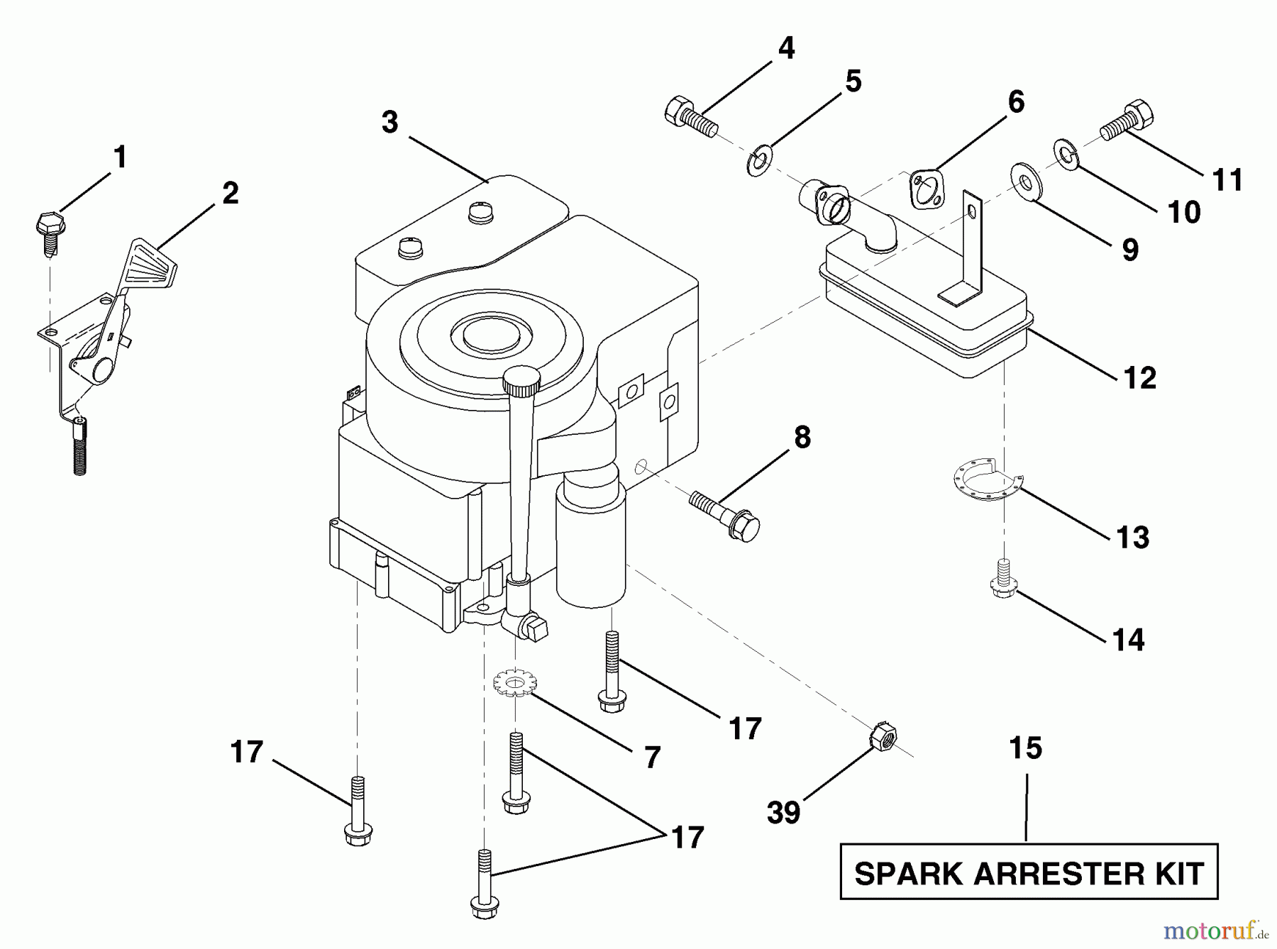 Husqvarna Rasen und Garten Traktoren LR 110 (954001232C) - Husqvarna Lawn Tractor (1995-08 & After) Engine