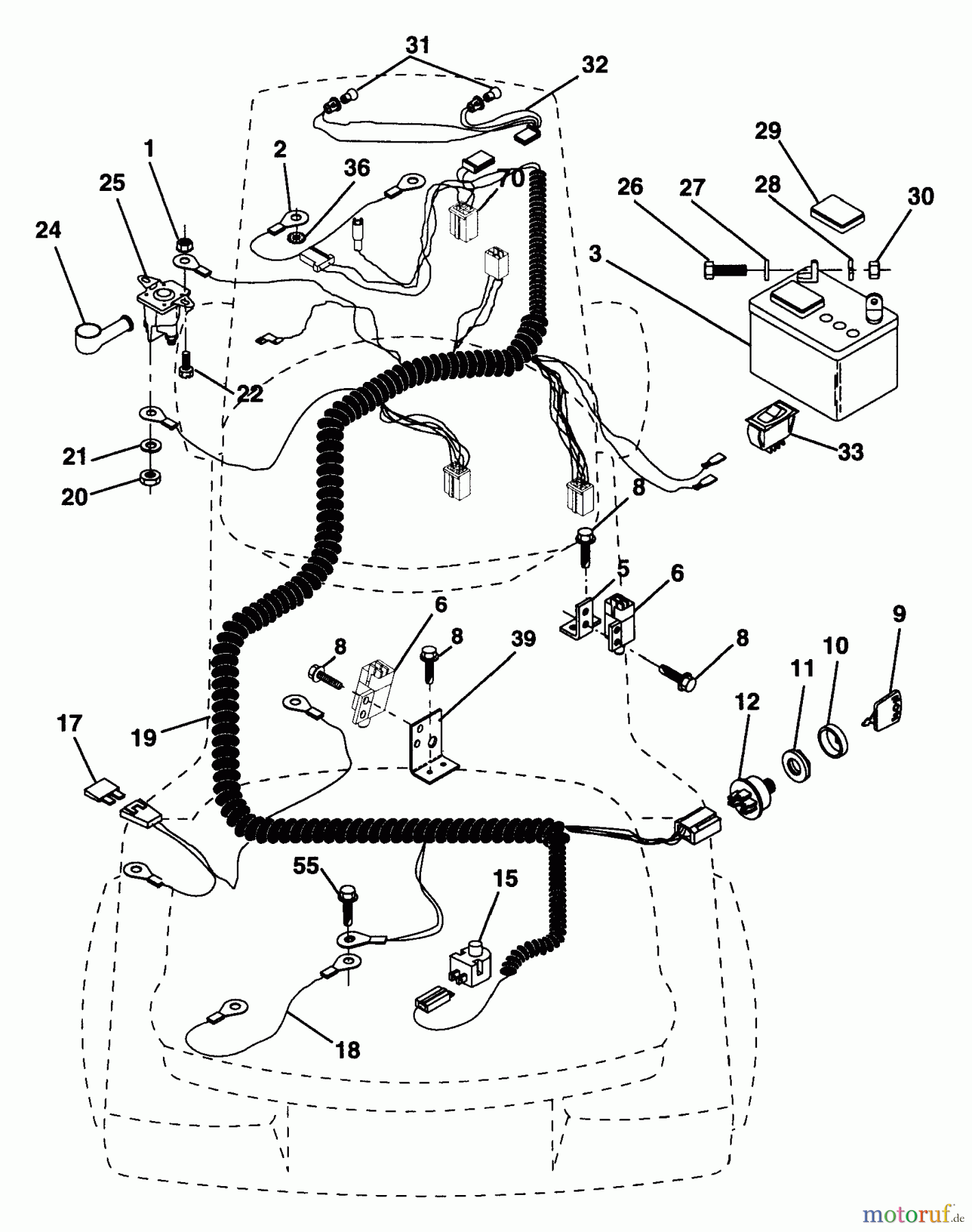  Husqvarna Rasen und Garten Traktoren LR 12 (954002701) (HC12R38B) - Husqvarna Lawn Tractor (1994-10 to 1995-12) Electrical