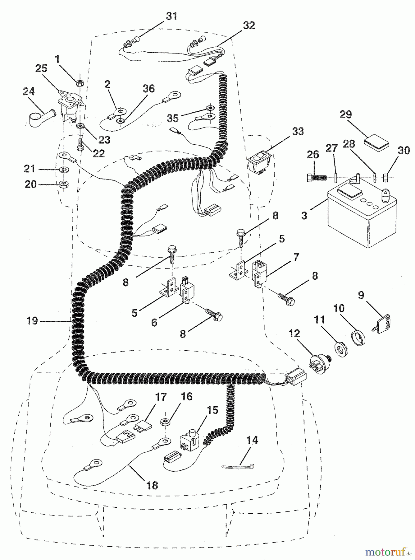  Husqvarna Rasen und Garten Traktoren LR 120 (954000412) (HU1236B) - Husqvarna Lawn Tractor (1992-10 & After) Electrical