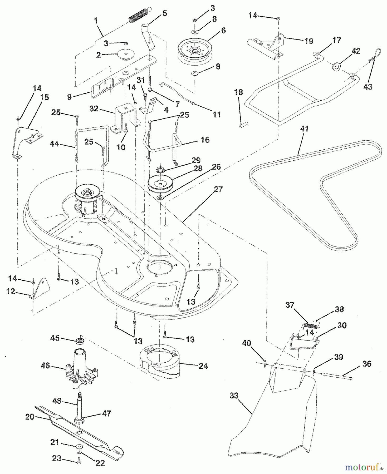 Husqvarna Rasen und Garten Traktoren LR 120 (954000412) (HU1236B) - Husqvarna Lawn Tractor (1992-10 & After) Mower Deck