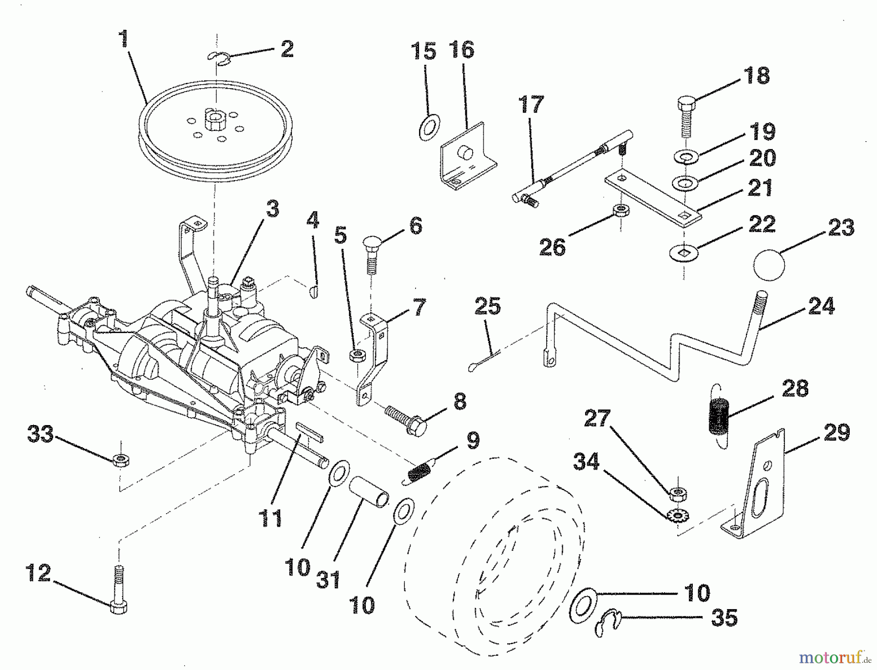 Husqvarna Rasen und Garten Traktoren LR 120 (954000582) (HU1236C) - Husqvarna Lawn Tractor (1993-01 & After) Transaxle
