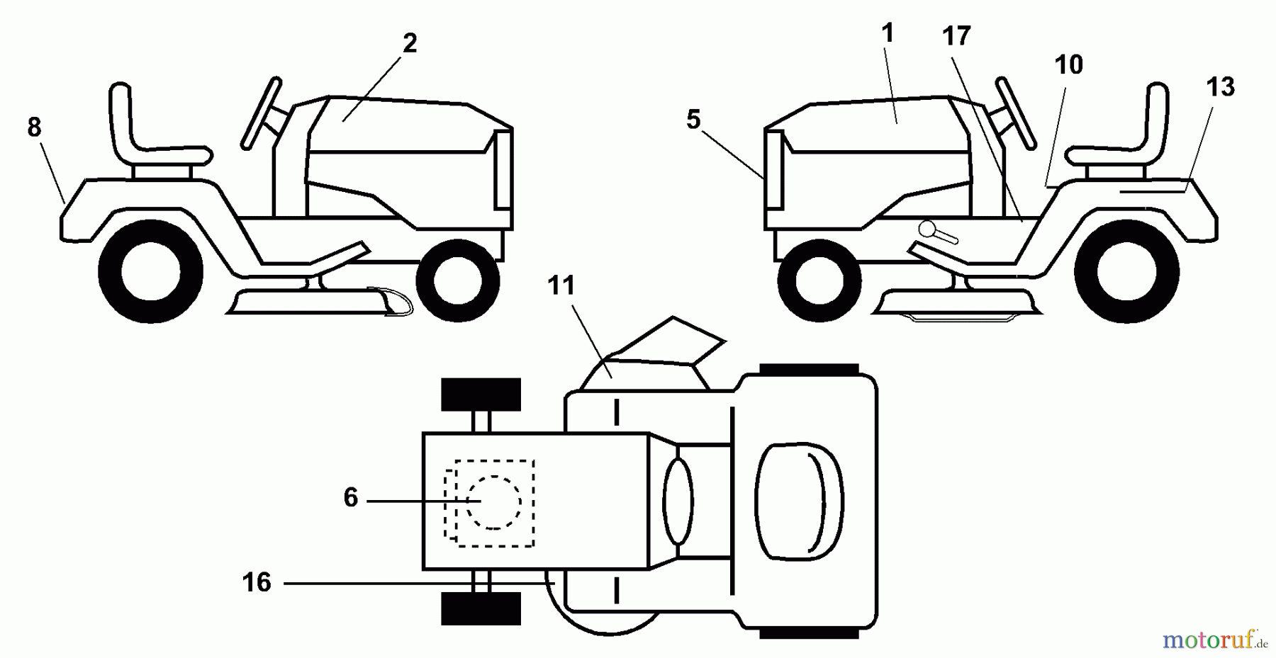  Husqvarna Rasen und Garten Traktoren LR 120 (954830051A) - Husqvarna Lawn Tractor (1995-08 & After) Decals