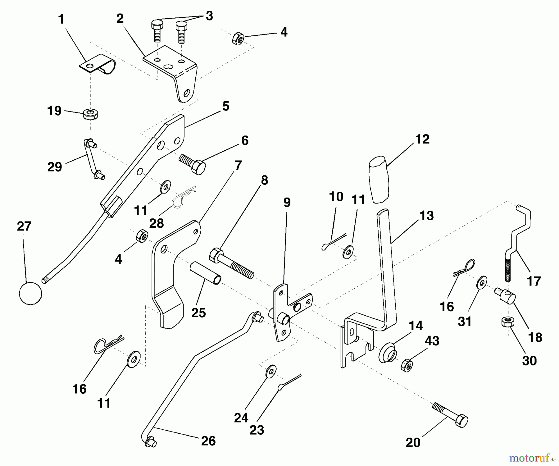 Husqvarna Rasen und Garten Traktoren LR 122 (954140014B) - Husqvarna Lawn Tractor (1999-03 & After) Mower Lift Lever