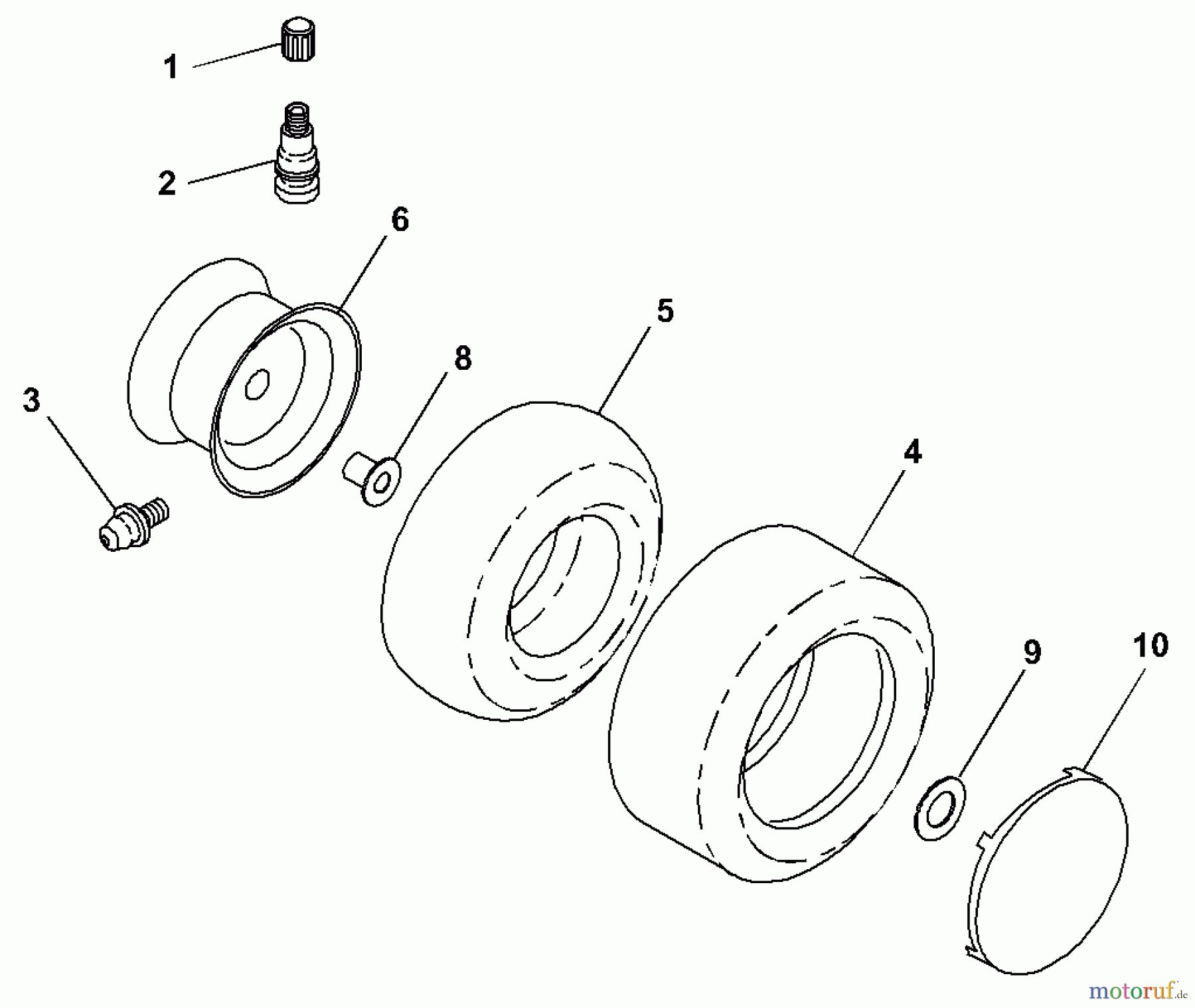 Husqvarna Rasen und Garten Traktoren LRH 125 (954001222B) - Husqvarna Lawn Tractor (1995-03 & After) Wheels & Tires