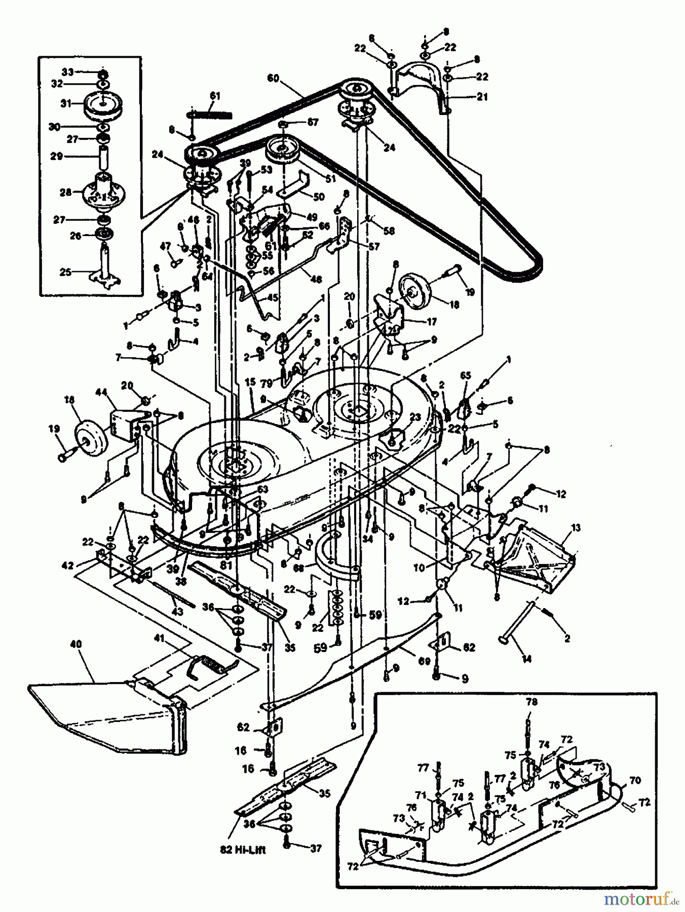 Husqvarna Rasen und Garten Traktoren LT 100014 - Husqvarna Lawn Tractor (1991-03 & After) Cutter Deck Assembly