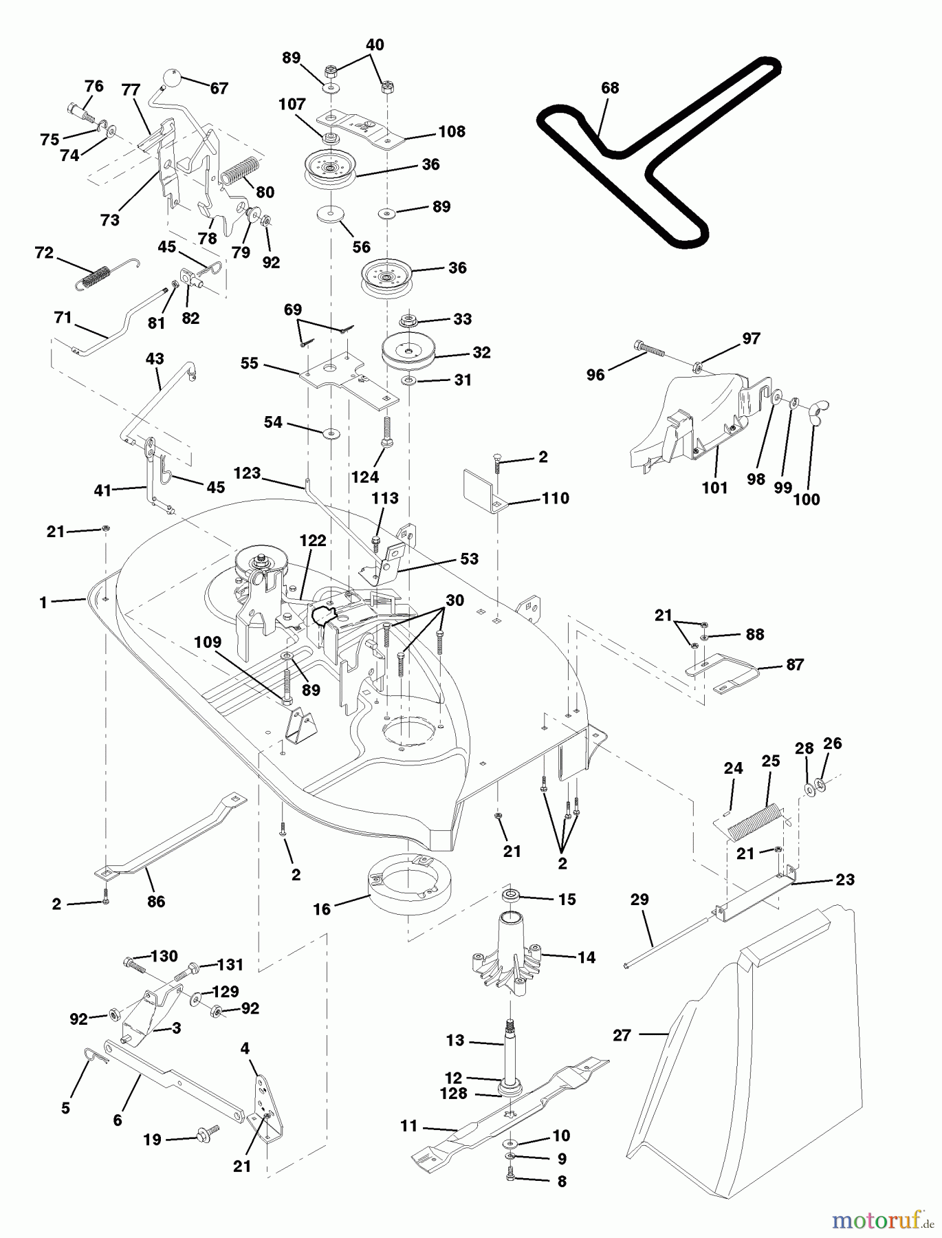Husqvarna Rasen und Garten Traktoren LT 120 (954140002B) - Husqvarna Lawn Tractor (1997-12 & After) Mower Deck