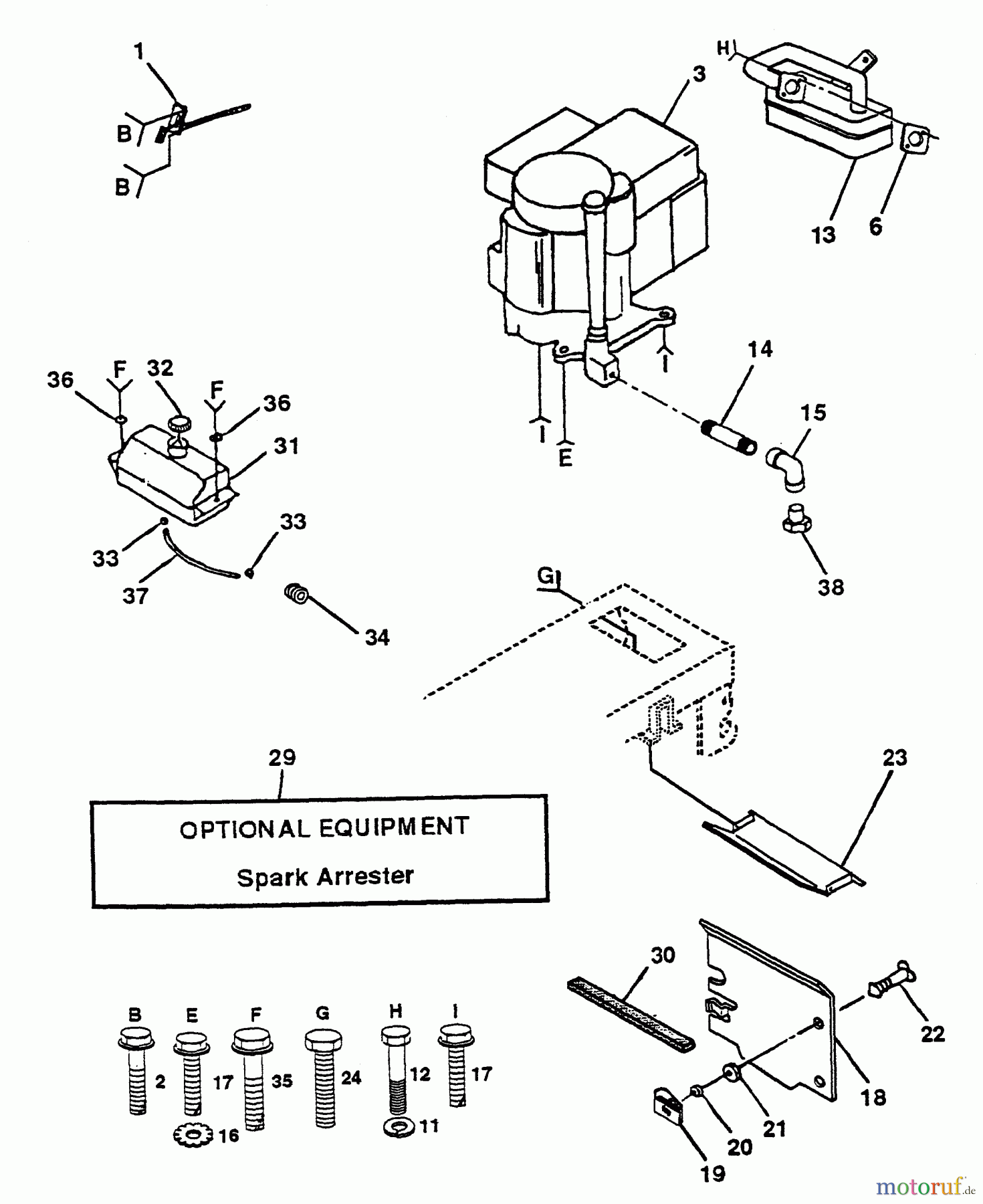 Husqvarna Rasen und Garten Traktoren LT 125 (954000772) (HC12542A) - Husqvarna Lawn Tractor (1994-01 & After) Engine